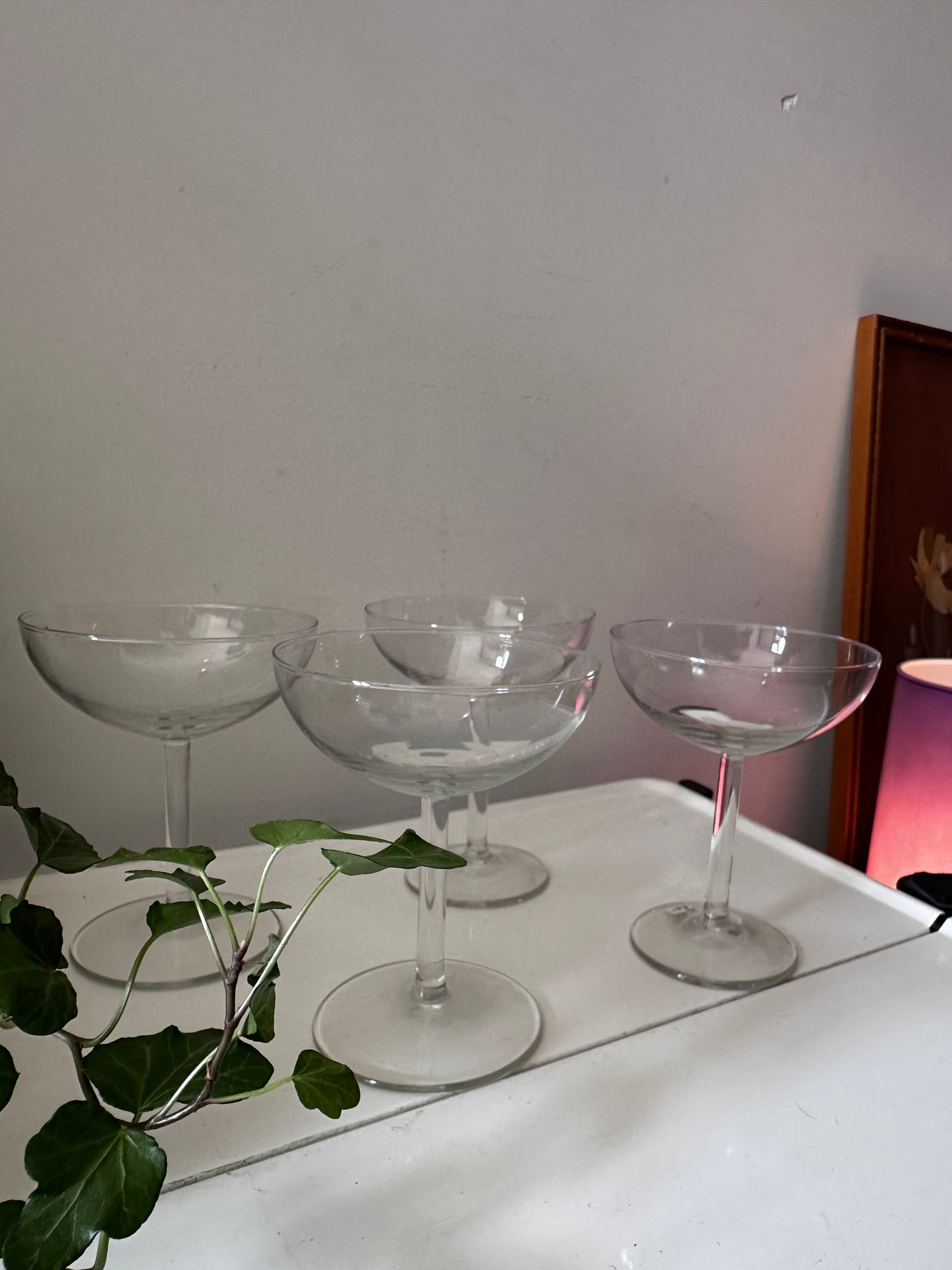 Set van 4 kristallen coupé champagne glazen