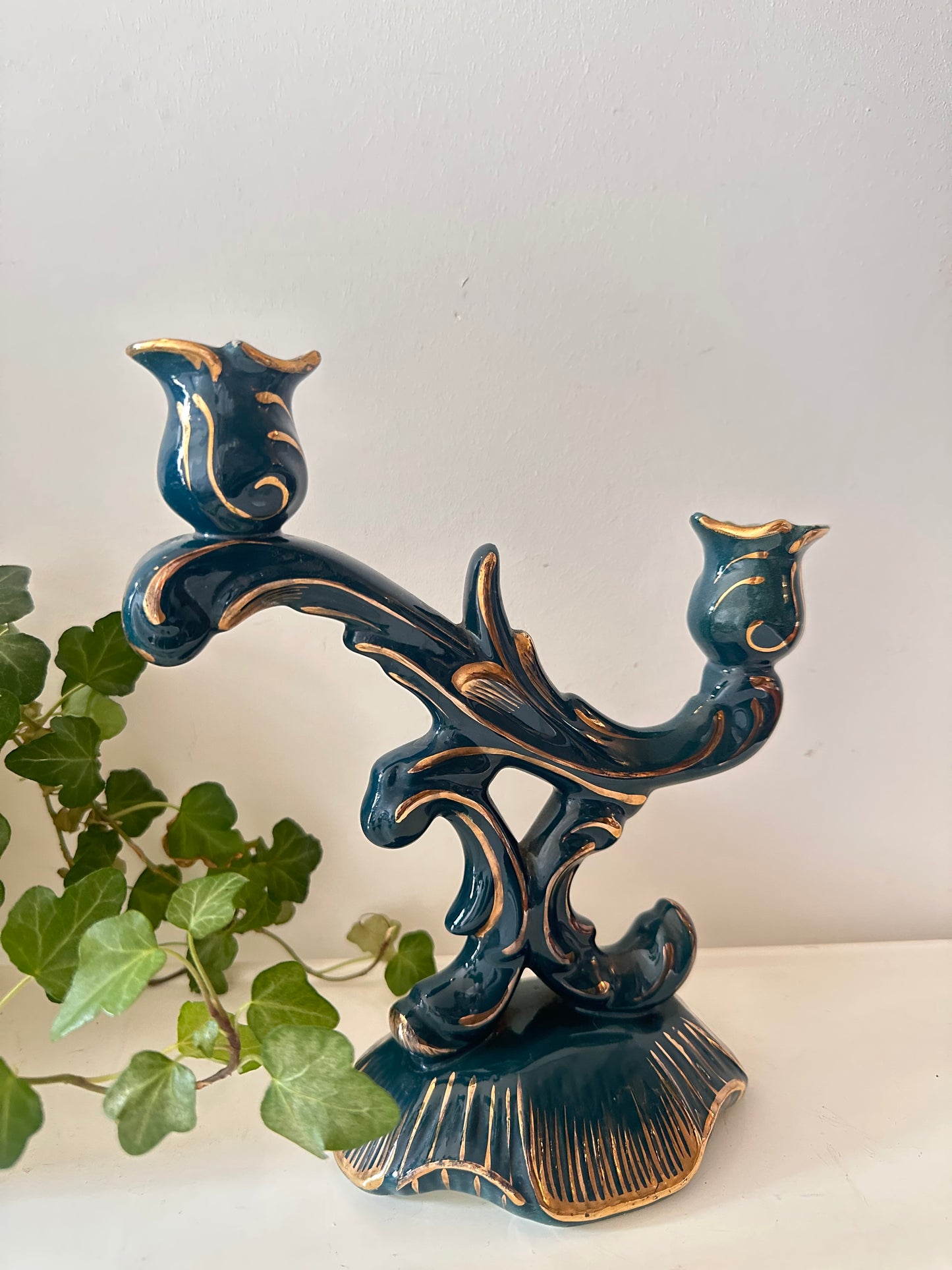 Rococo stijl kandelaar voor 2 kaarsen