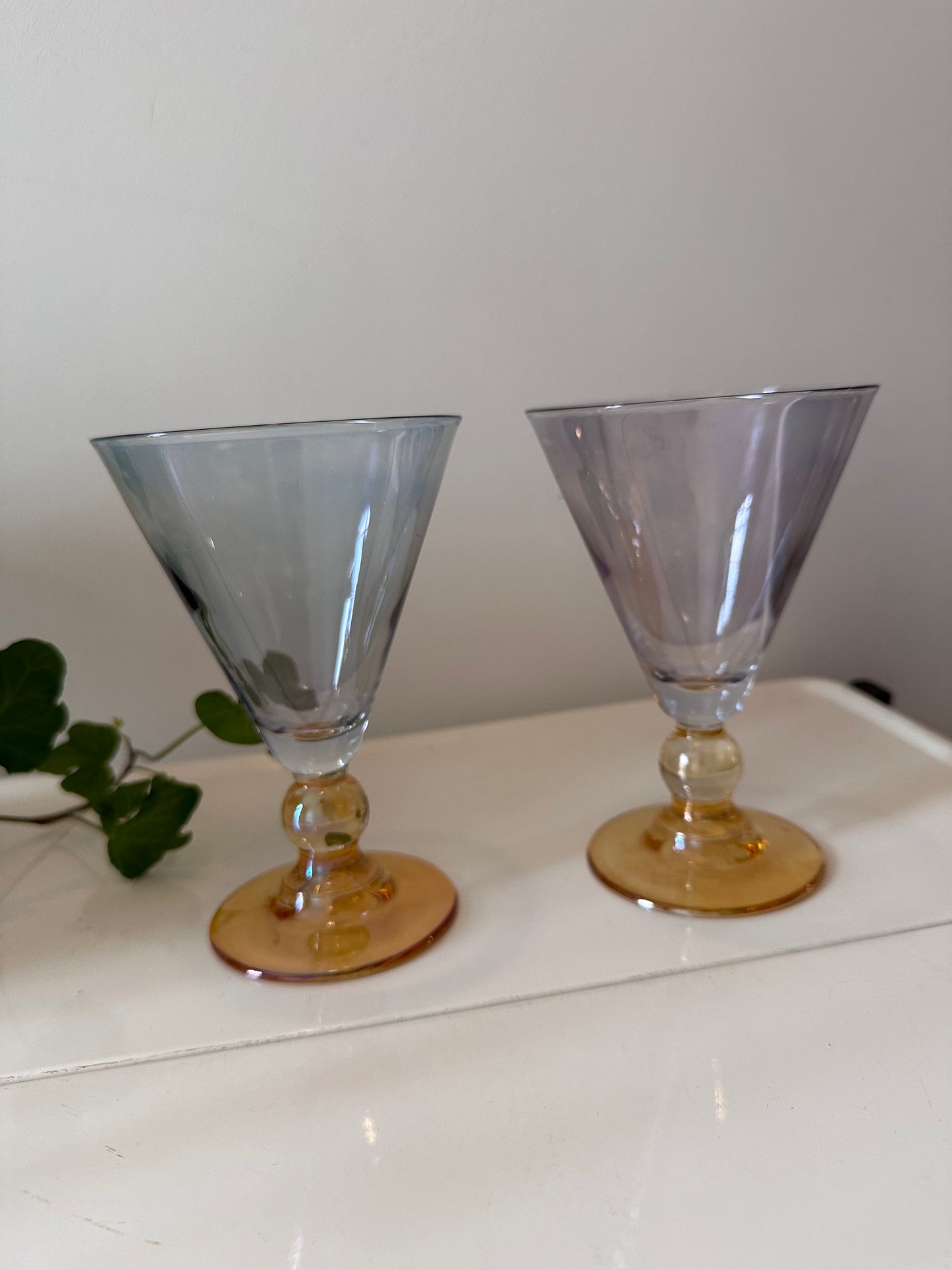 2 Cocktail glazen vintage