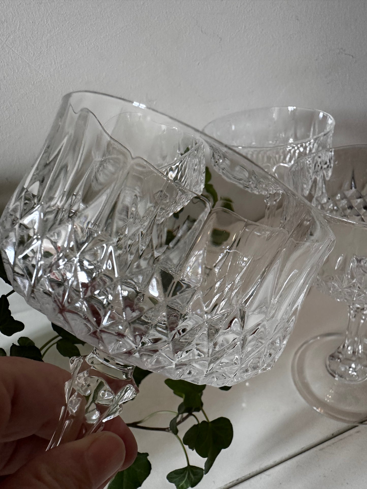 Set van 4 kristallen coupé champagne glazen