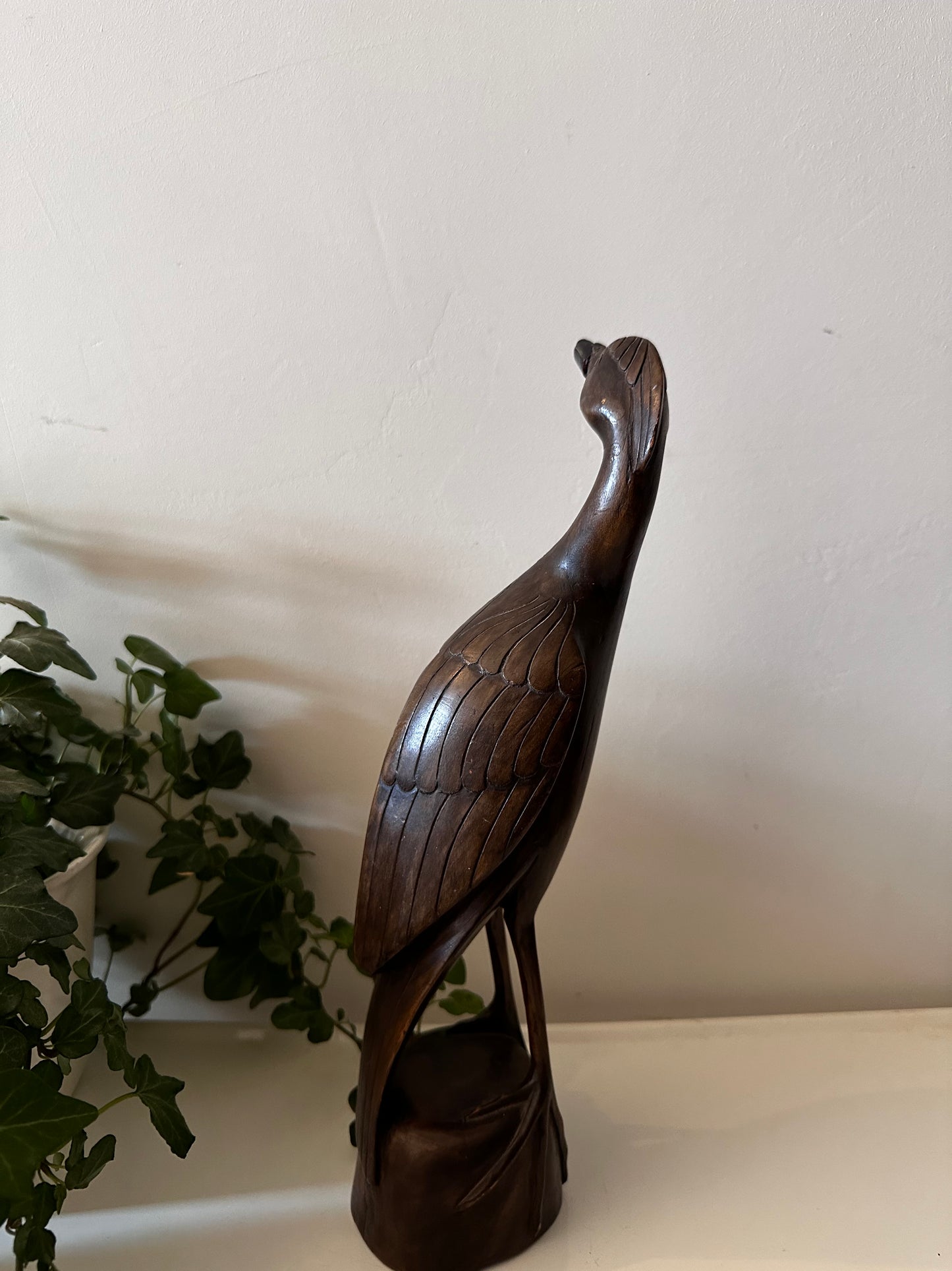 Mid Century houten vogel beeld