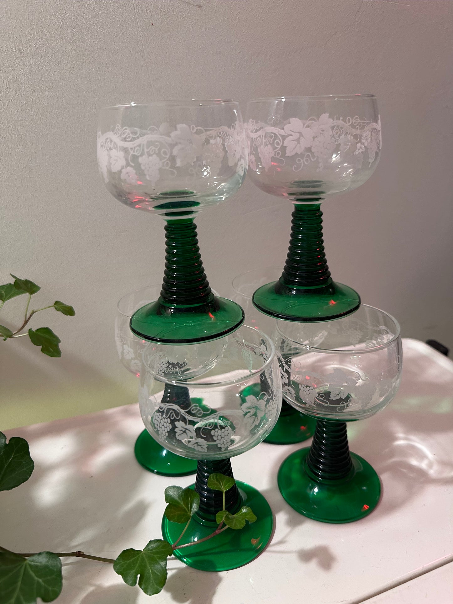 Roemer Moezel glazen met gravure