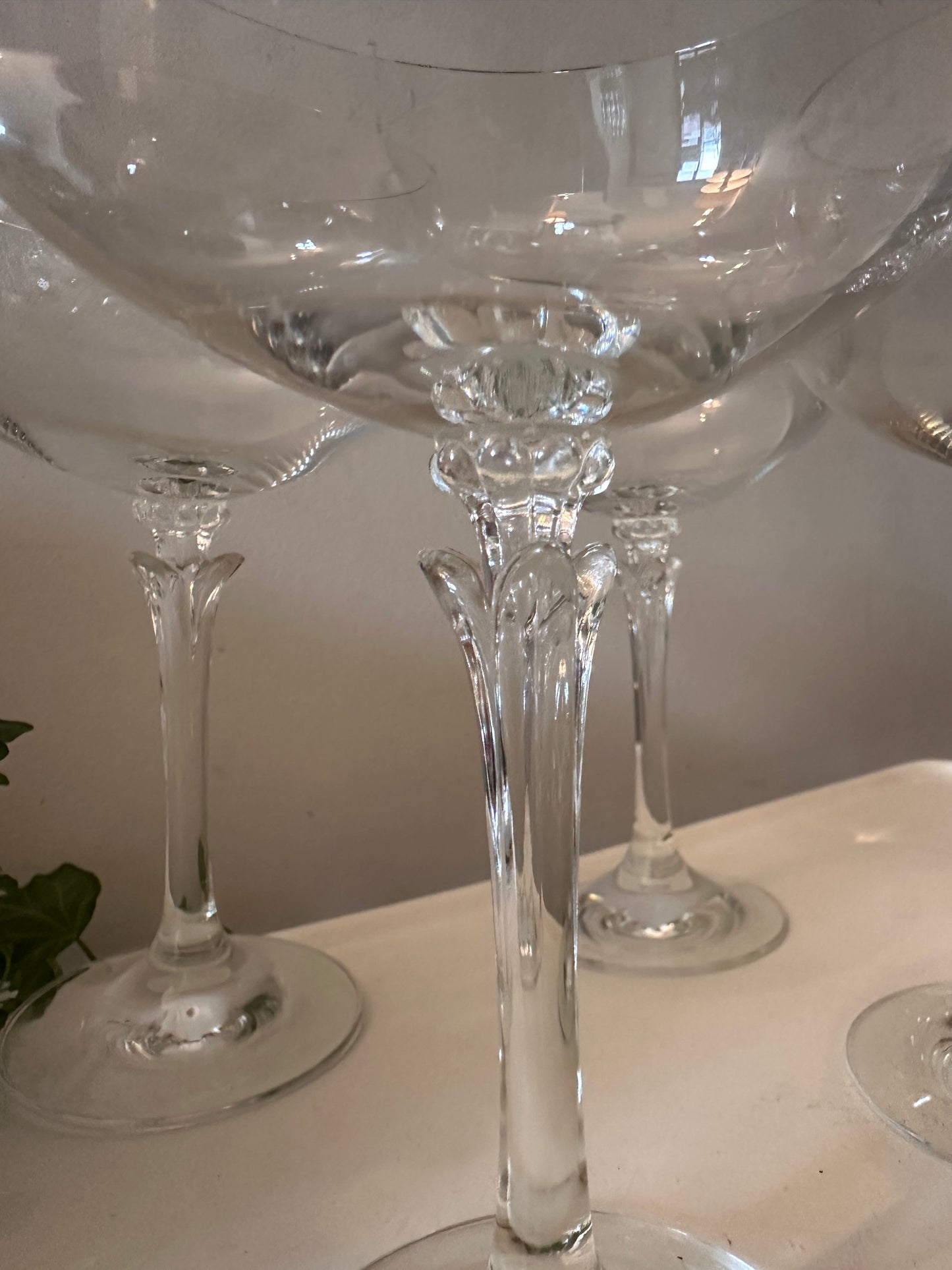 Set van 4 kristallen coupe champagne glazen