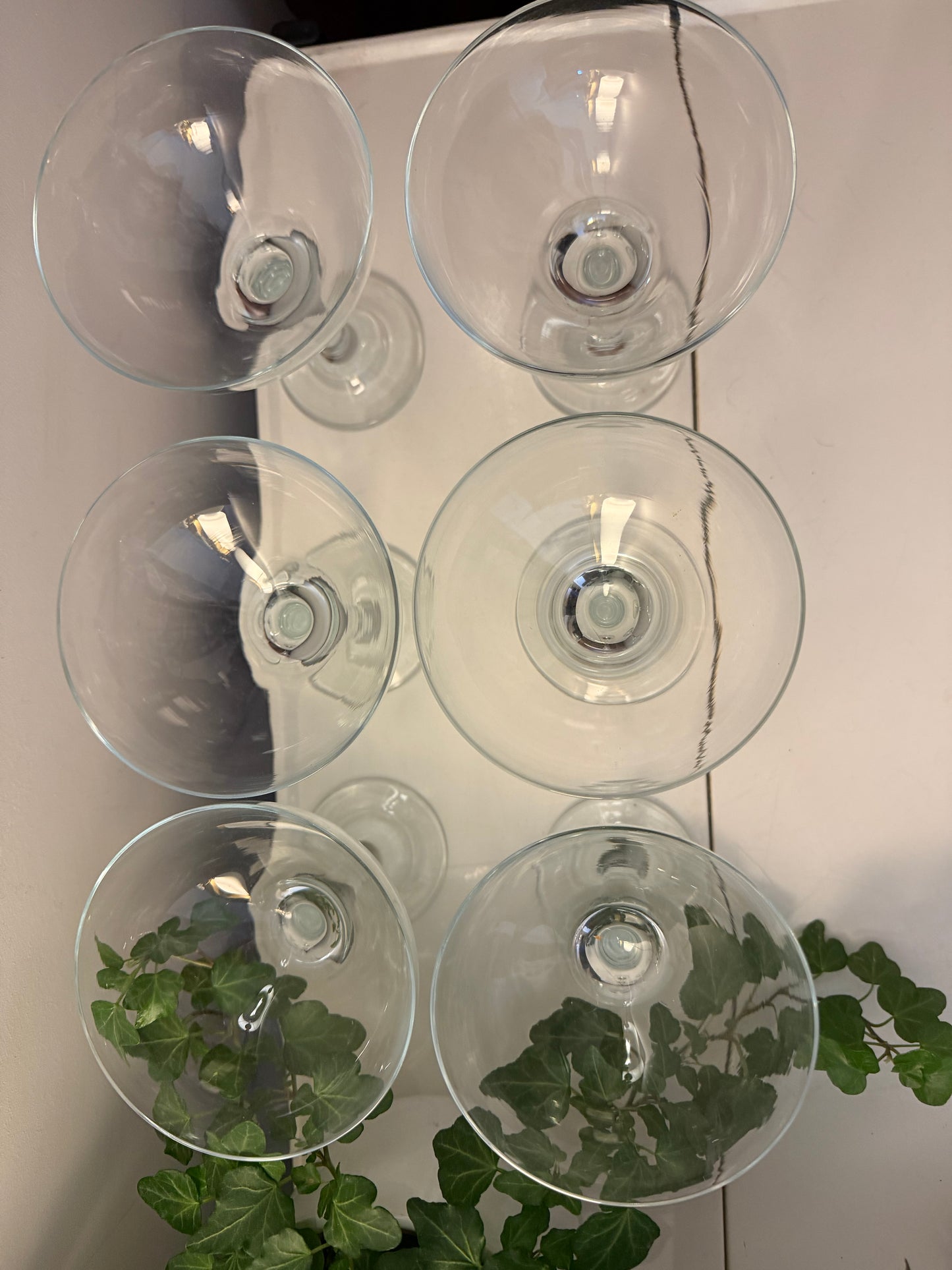 Set van 6 kristallen coupe champagne glazen