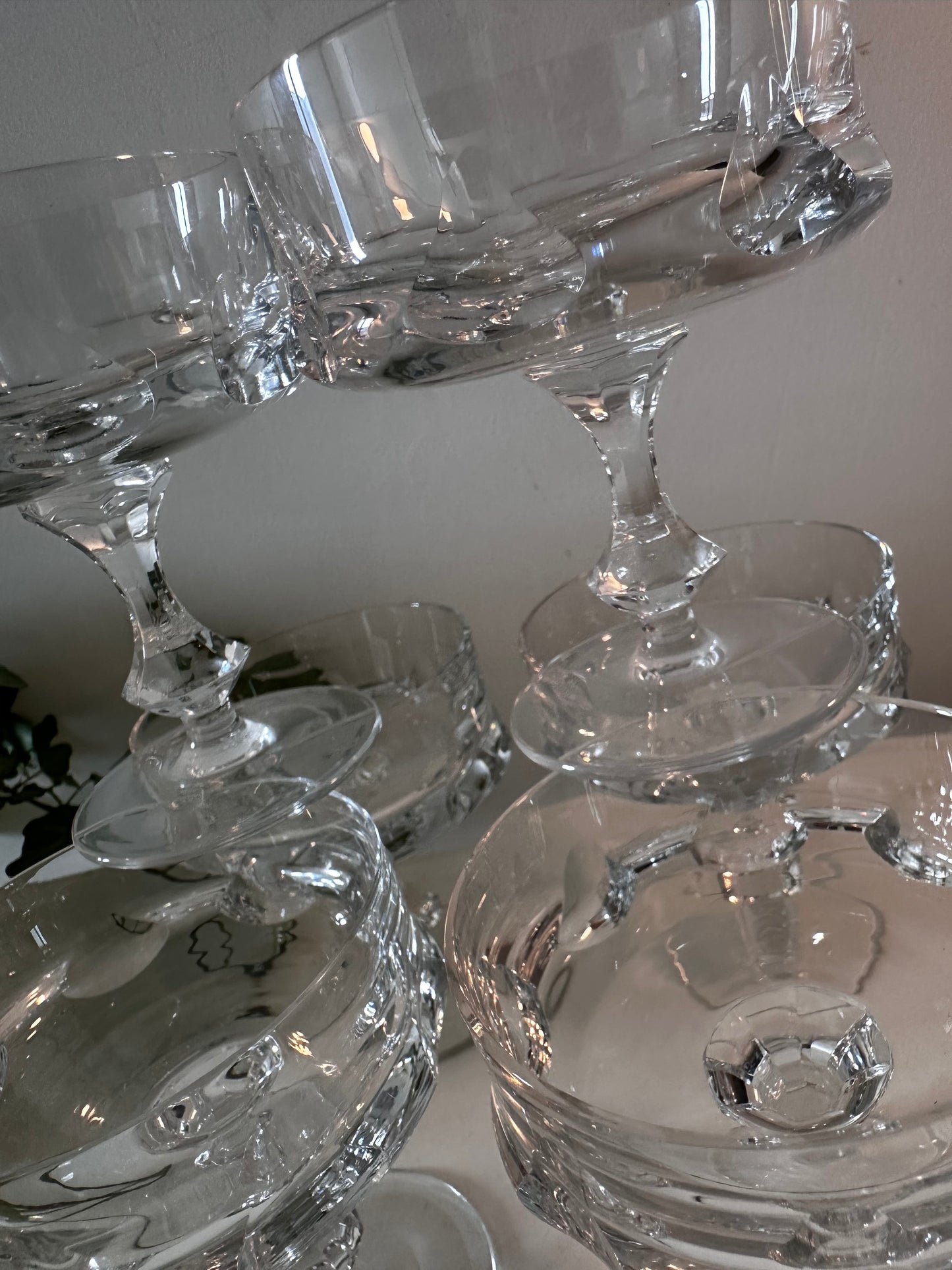 Kristallen vintage coupe champagne glazen