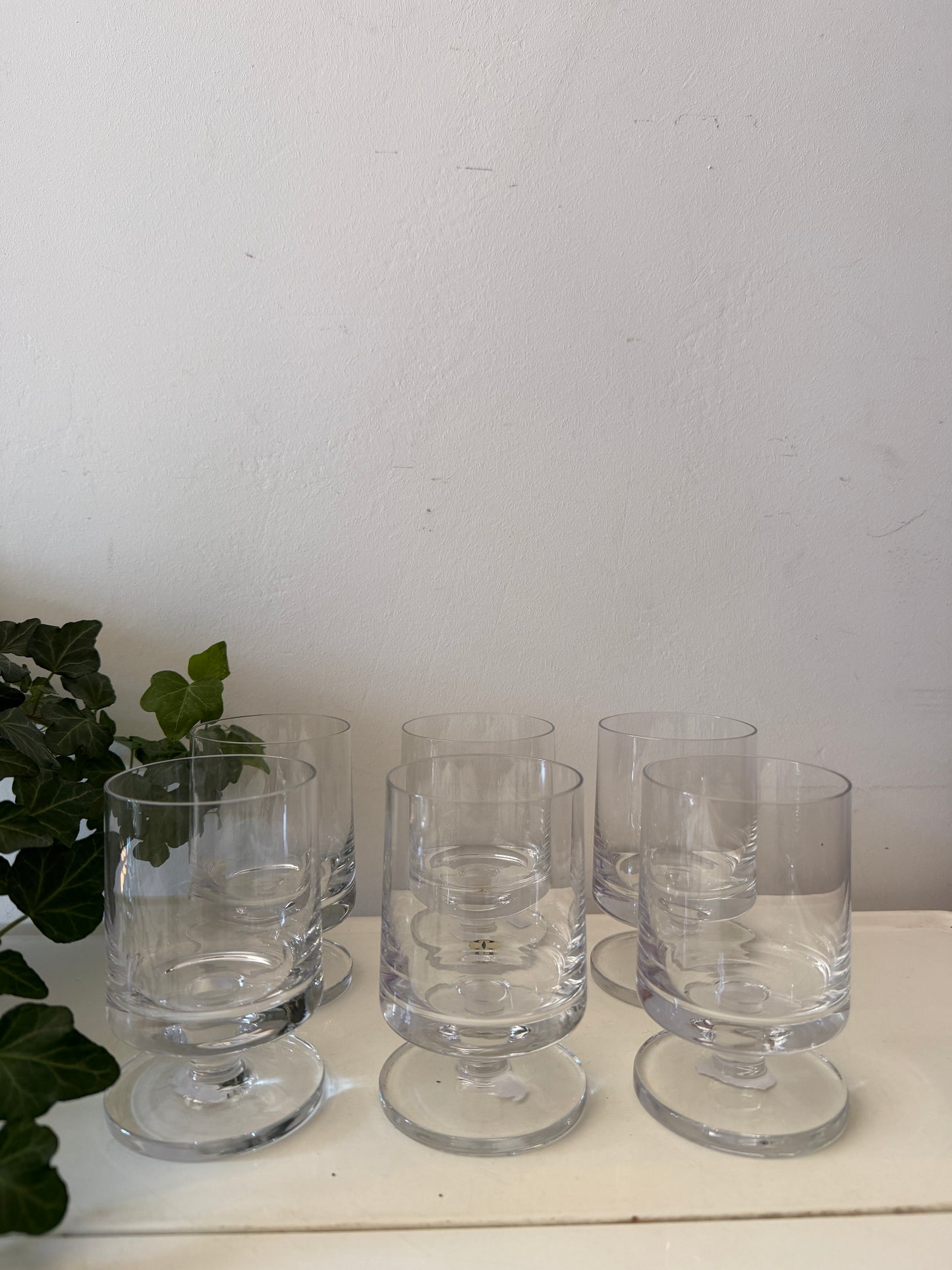 Set van 6 kristallen voetglazen Peill