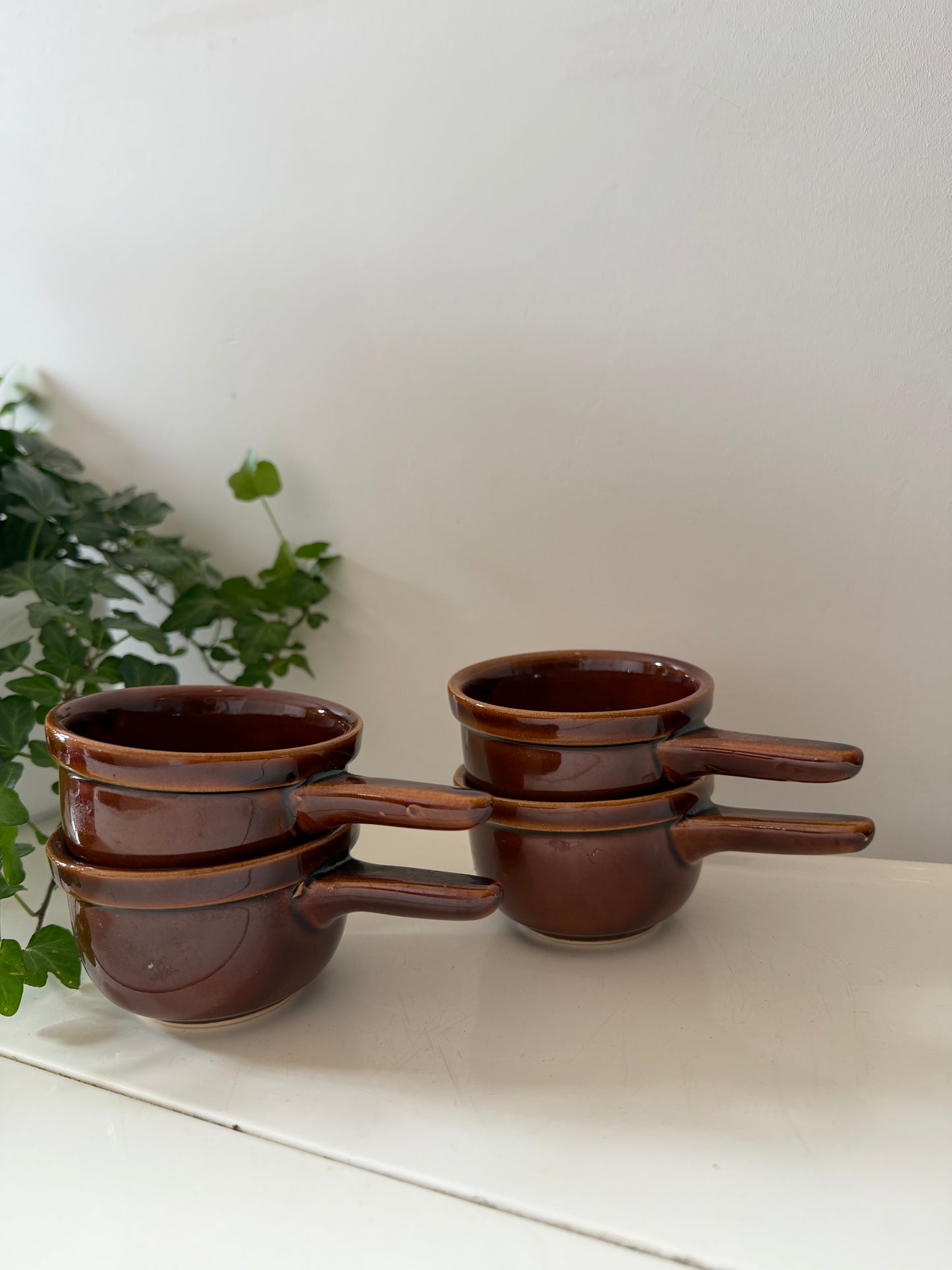 Set van 4 keramieken espresso kopjes met steeltje