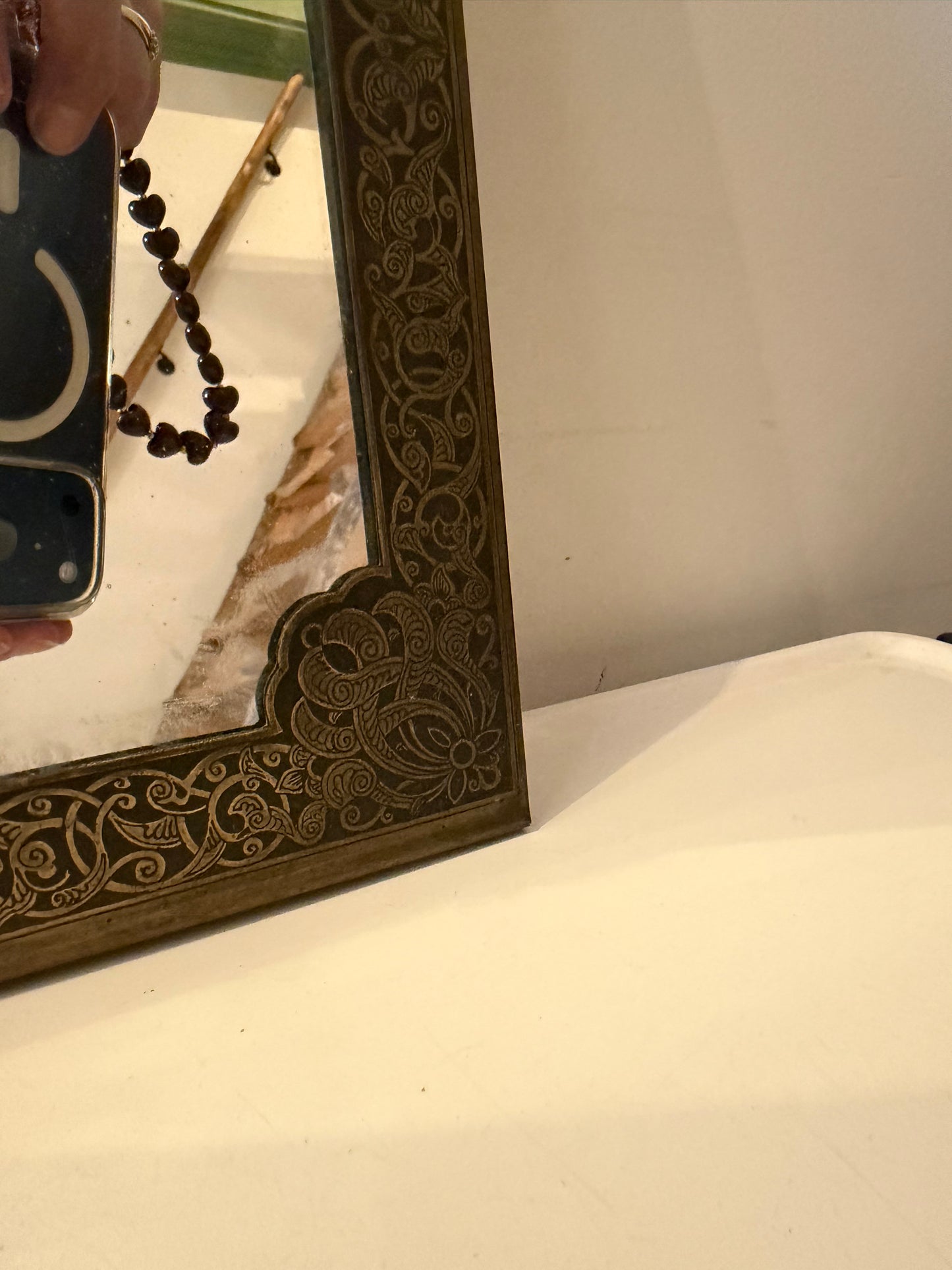 Spiegel met gegraveerde rand