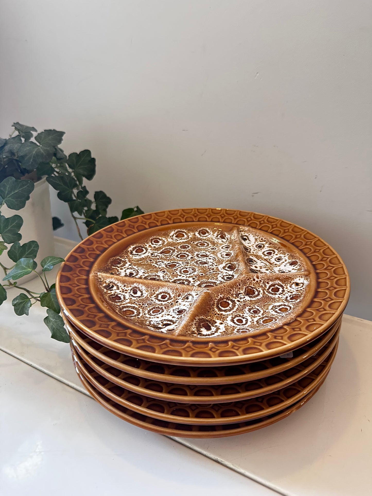 Set van 5 fondue Borden jaren 70