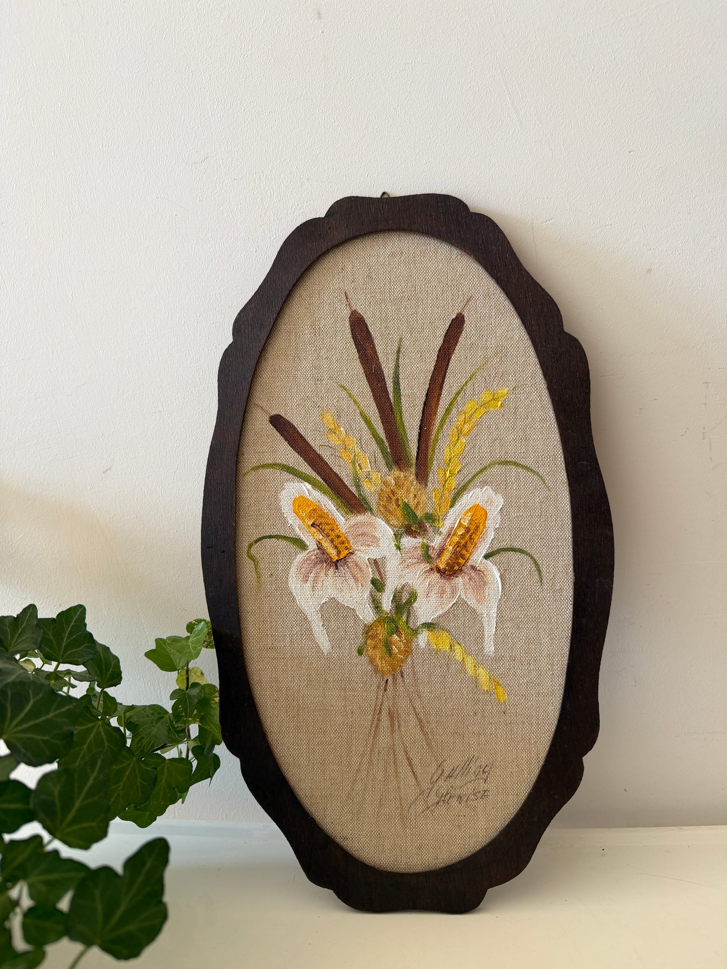 Geschilderd wanddoek met boeket