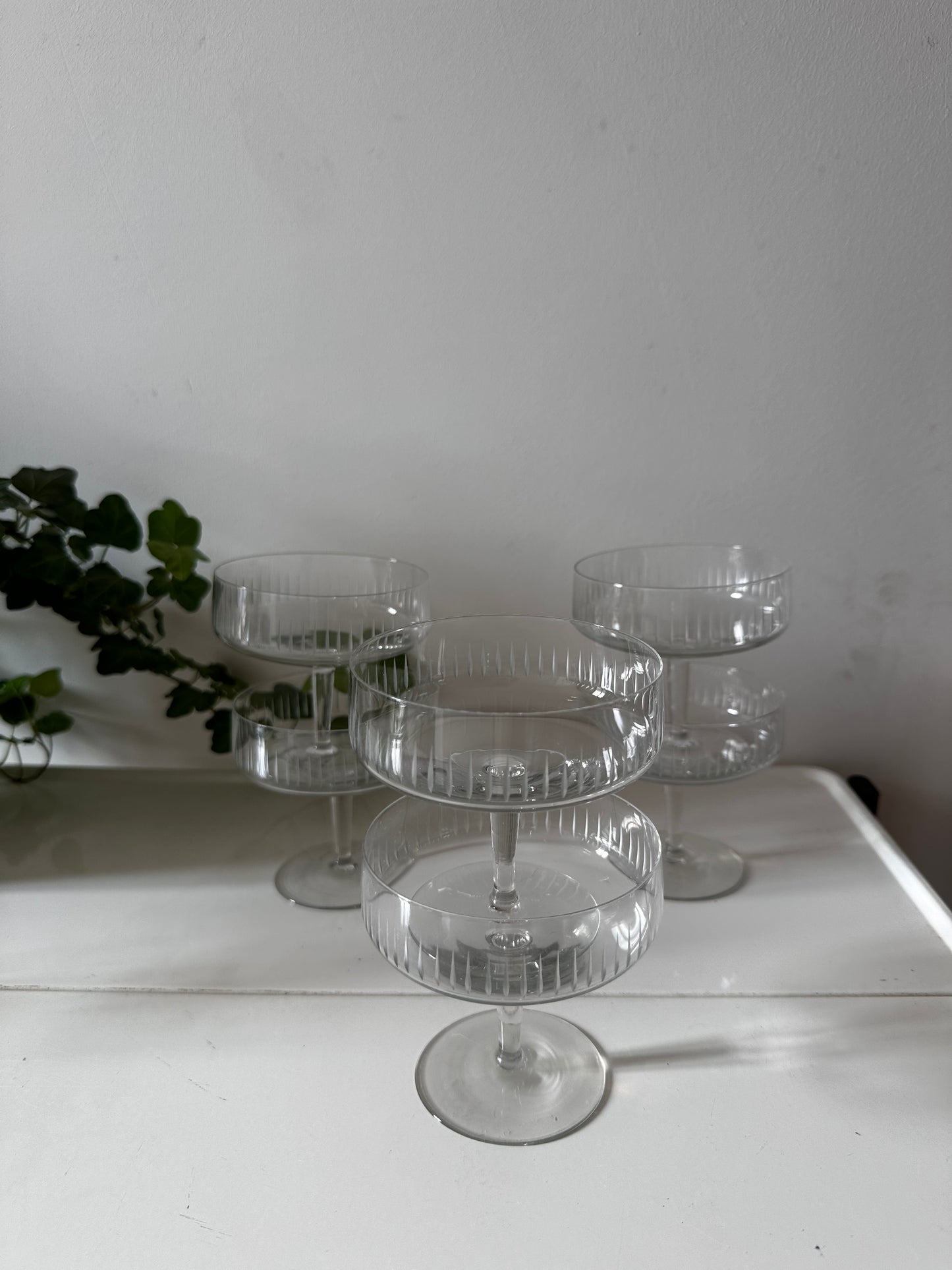 Kristallen champagne glazen vintage