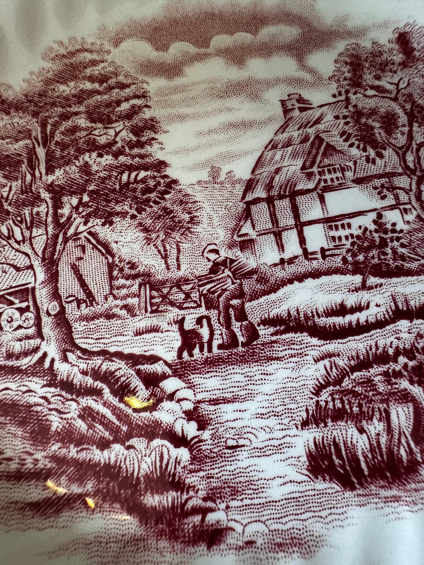 British ankor rood wit porseleinen ontbijtbordjes