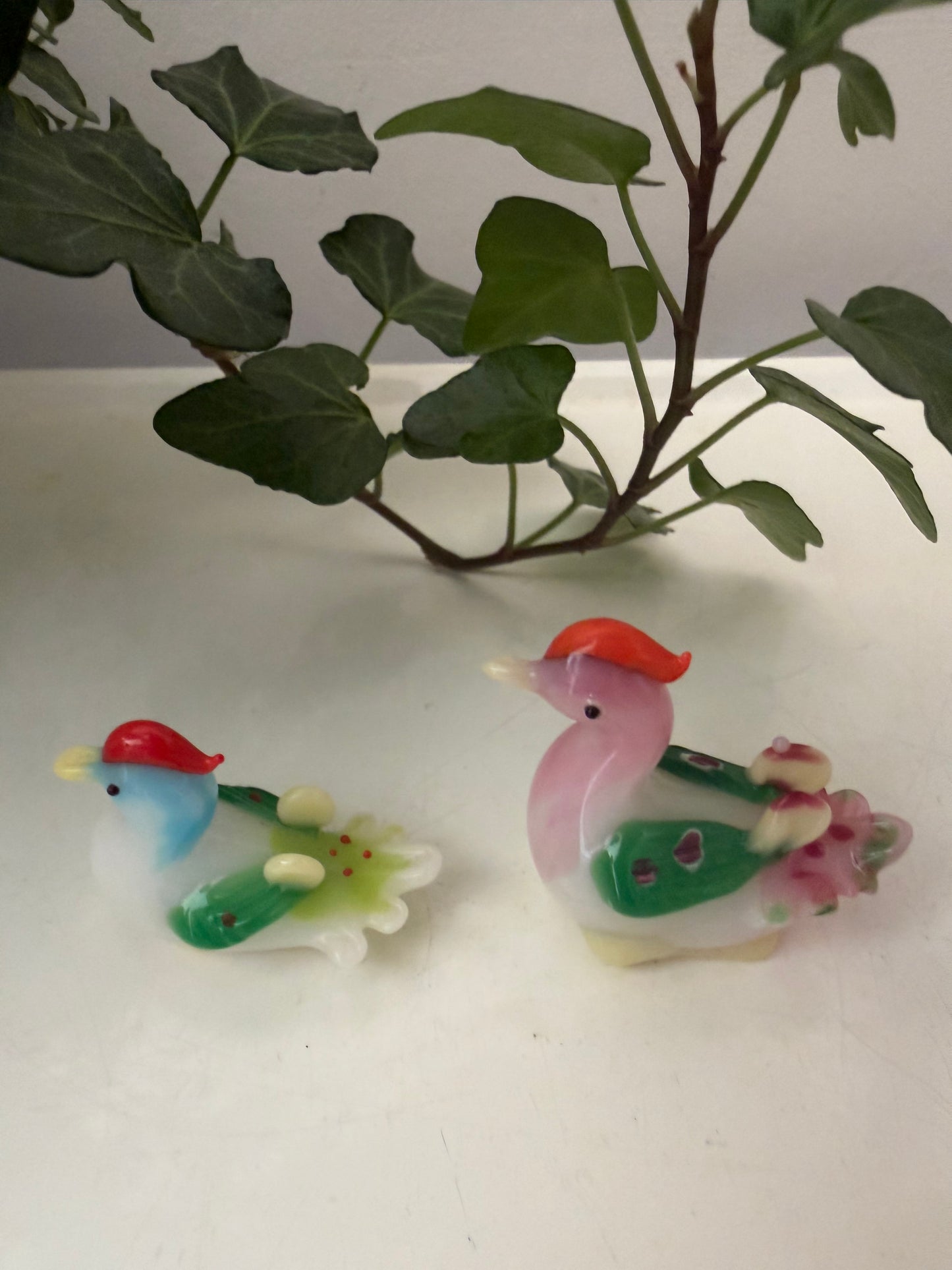 Murano glazen letterbak beeldjes eendjes