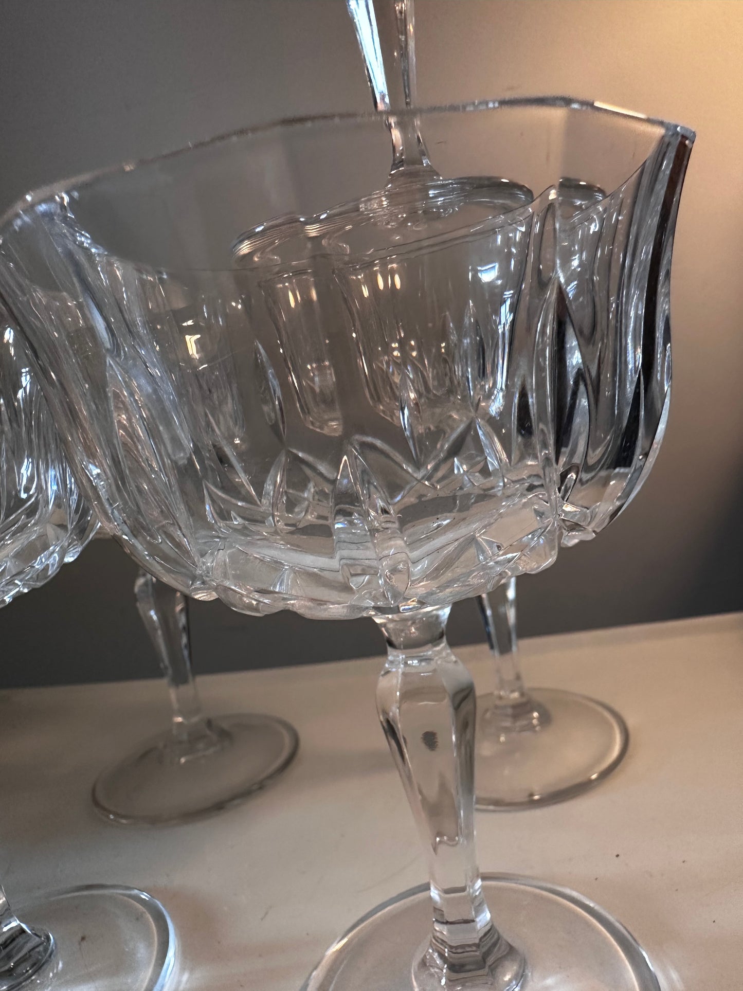 Vintage coupe champagne glazen kristal