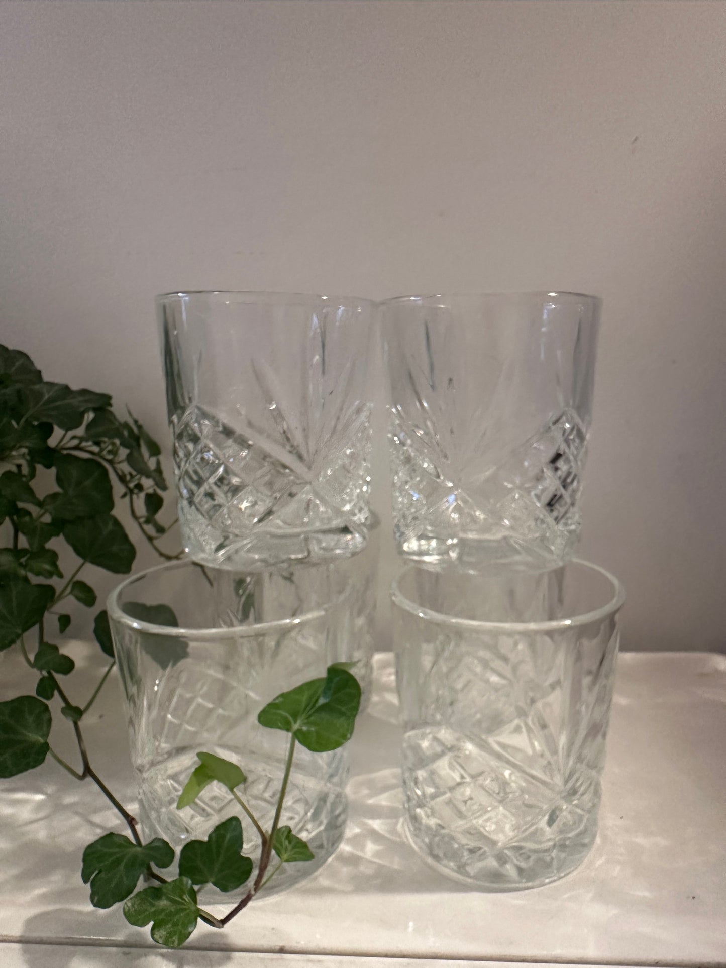 Set van 6 vintage whiskey glazen