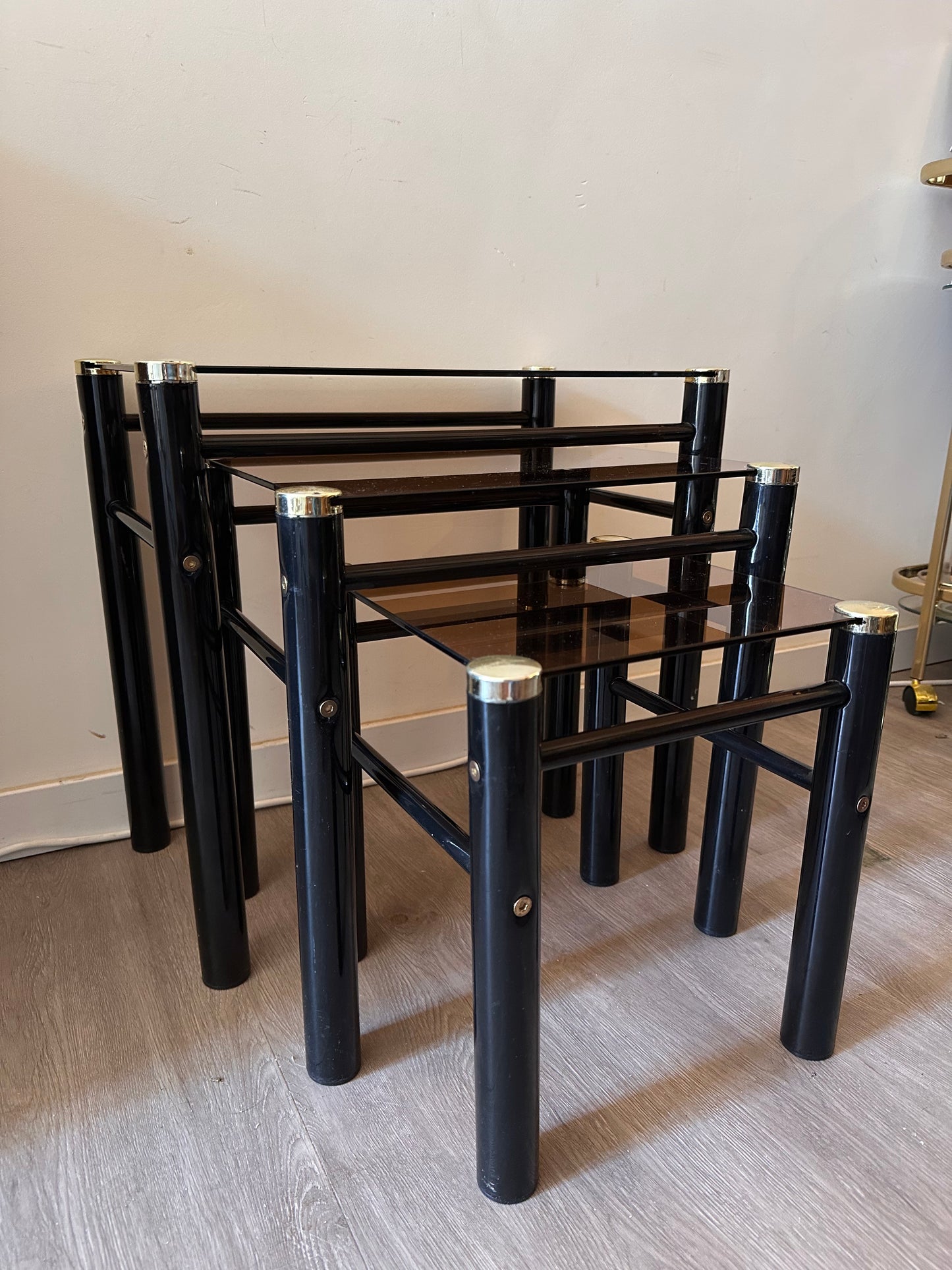 Set van 3 nesting tables space age Hollywood Regency