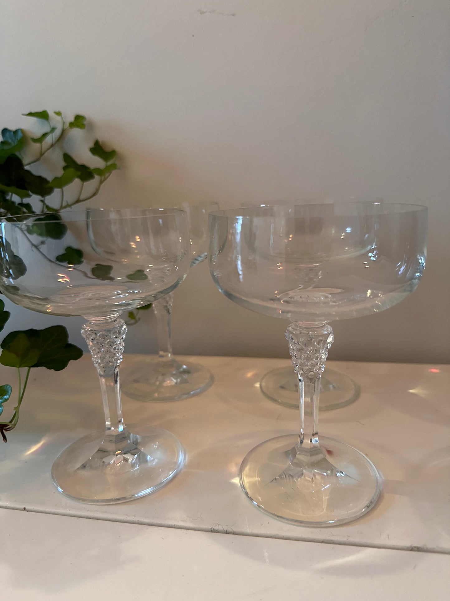 Kristallen coupe champagne glazen set van 4