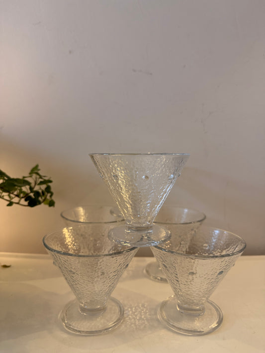 Set van 6 Italiaanse coupé glazen jaren 70