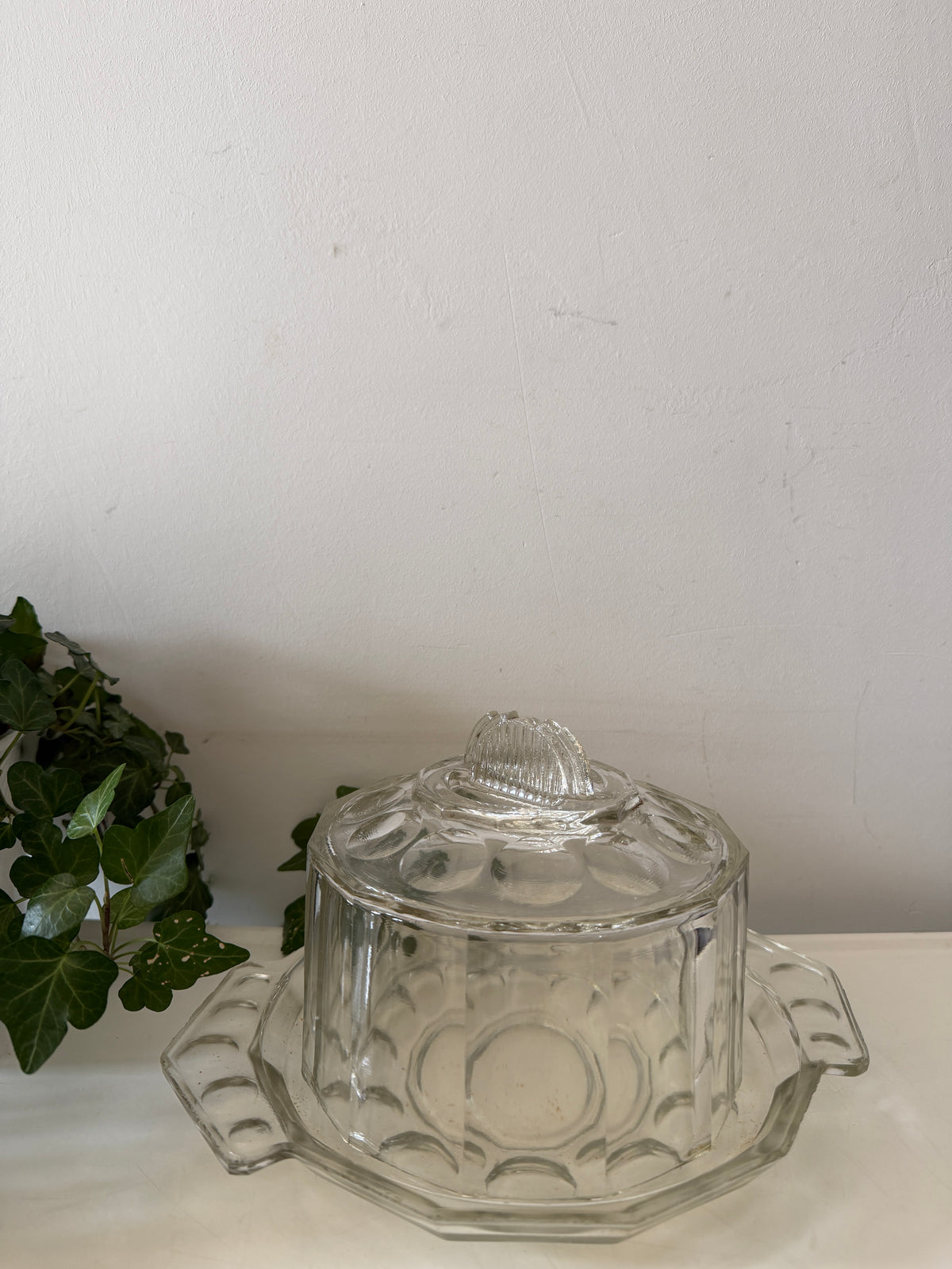 Art Deco glazen Kaasstolp