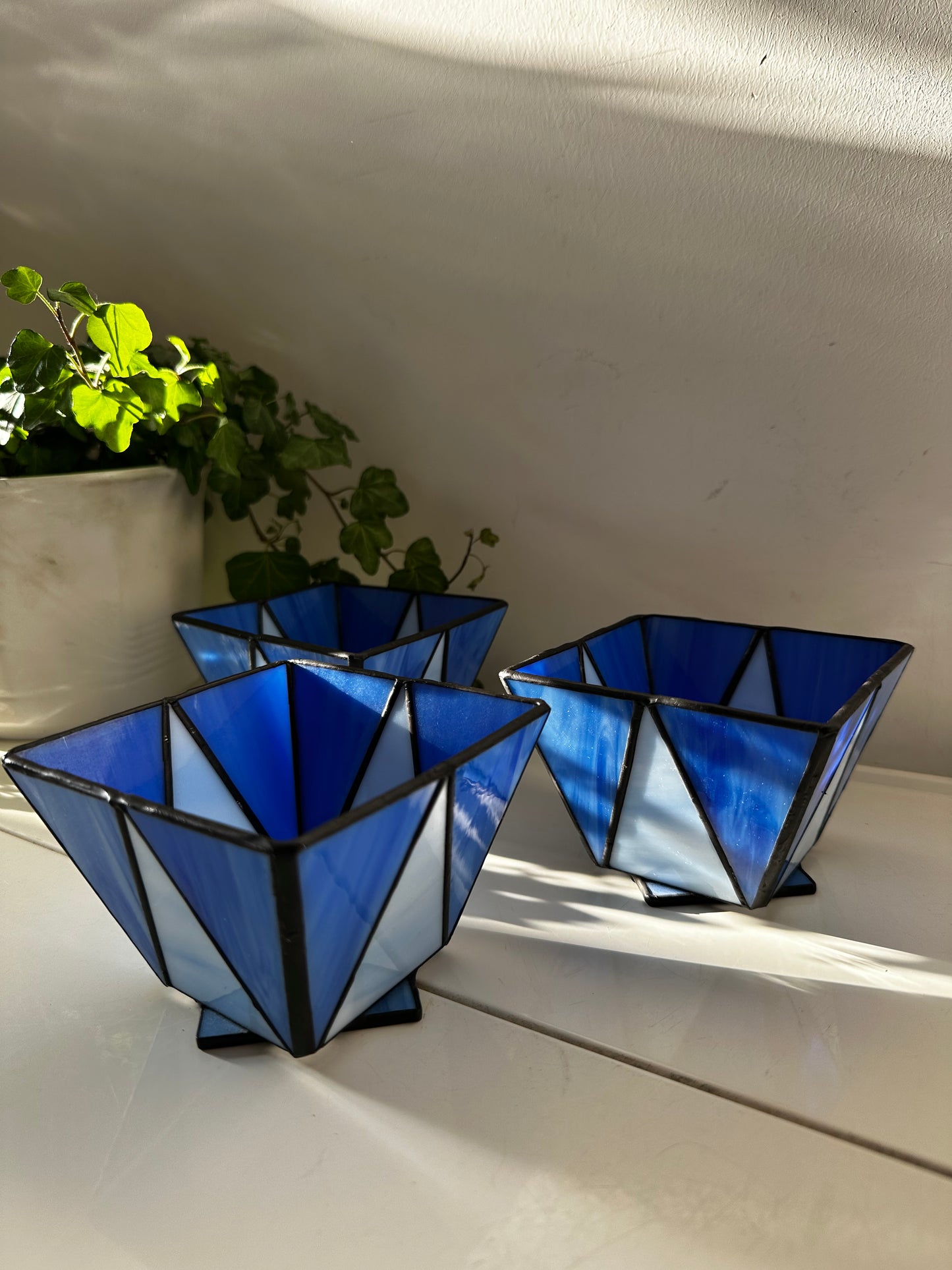 Glas in lood waxinelichthouders prijs is per stuk