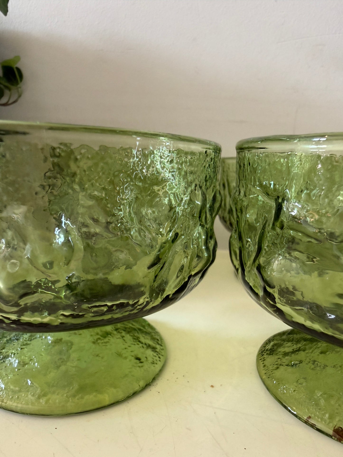 Set van 4 vintage Italiaanse glazen coupes