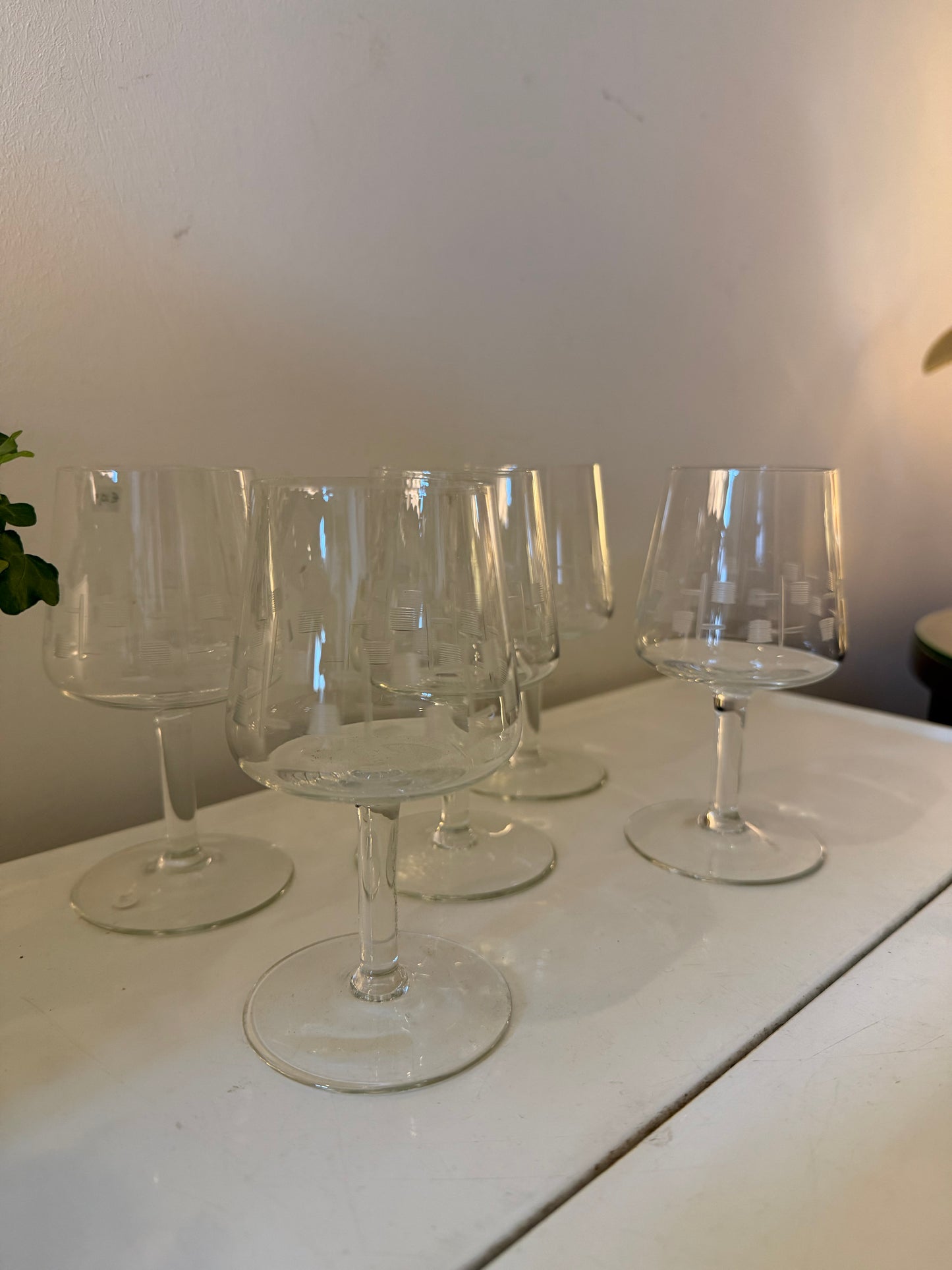 Set van 5 vintage kristallen likeurglaasjes