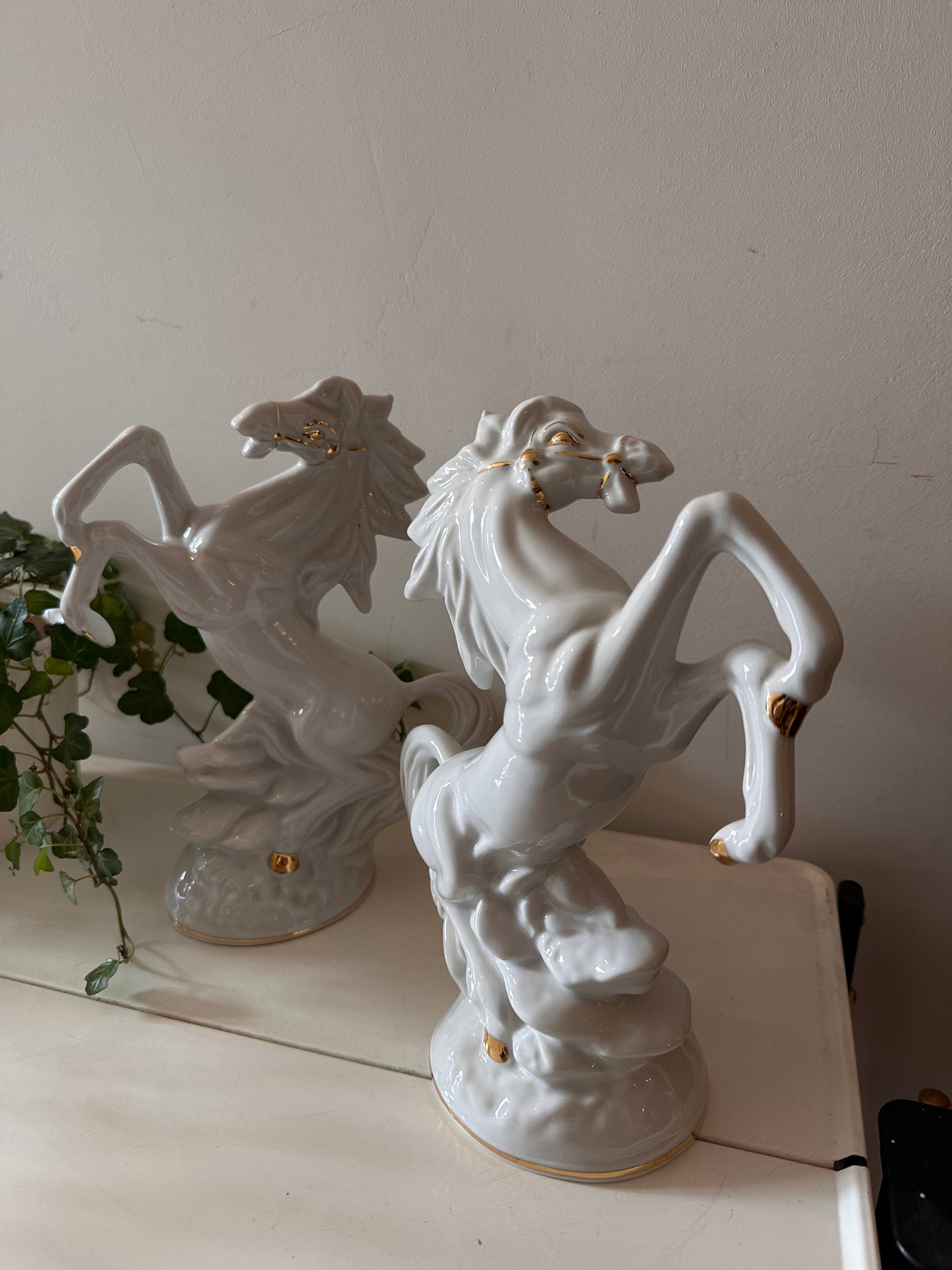 Porseleinen paarden Capodimonte stijl