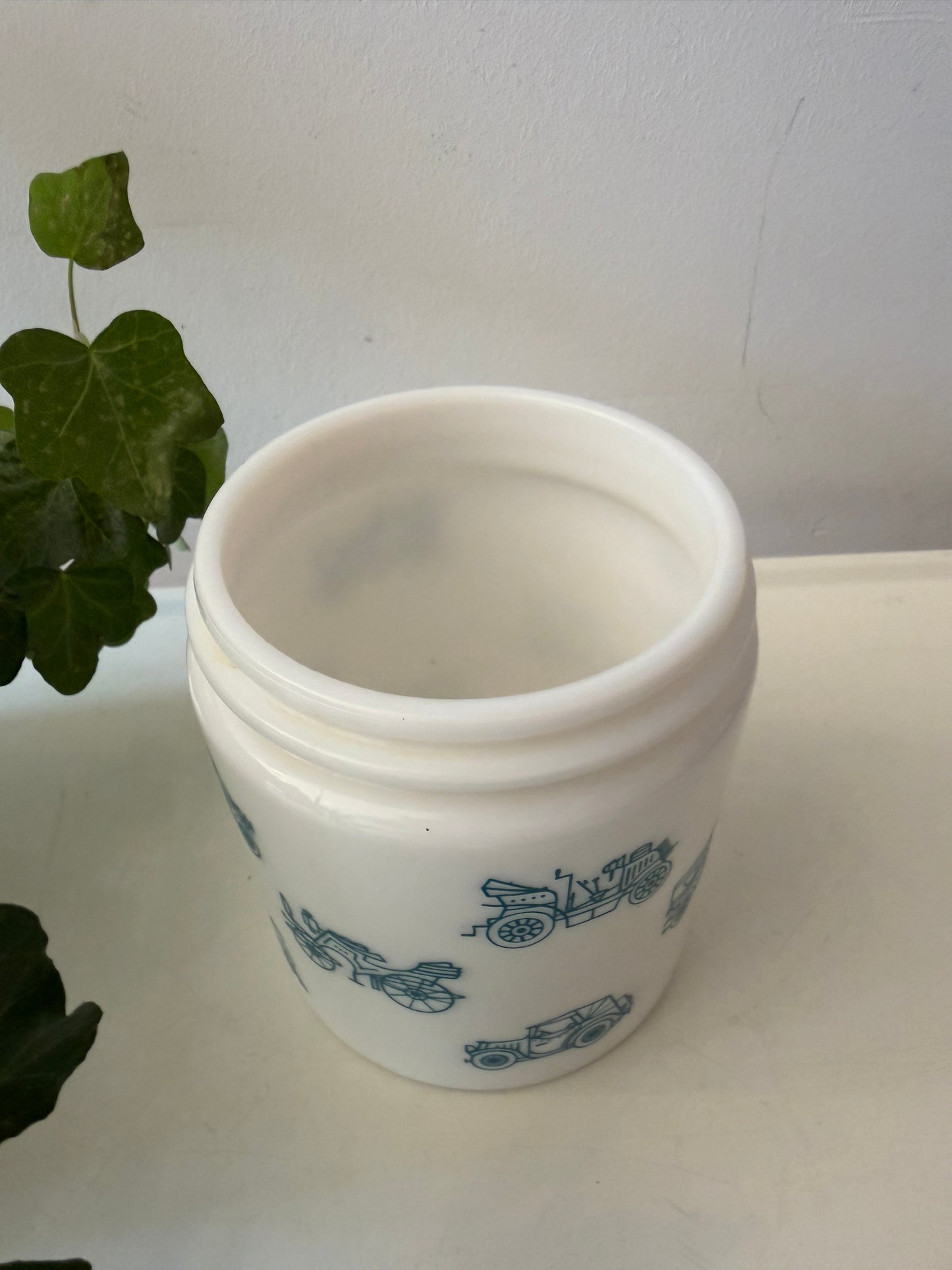 Voorraadpot met old timer print jaren 60