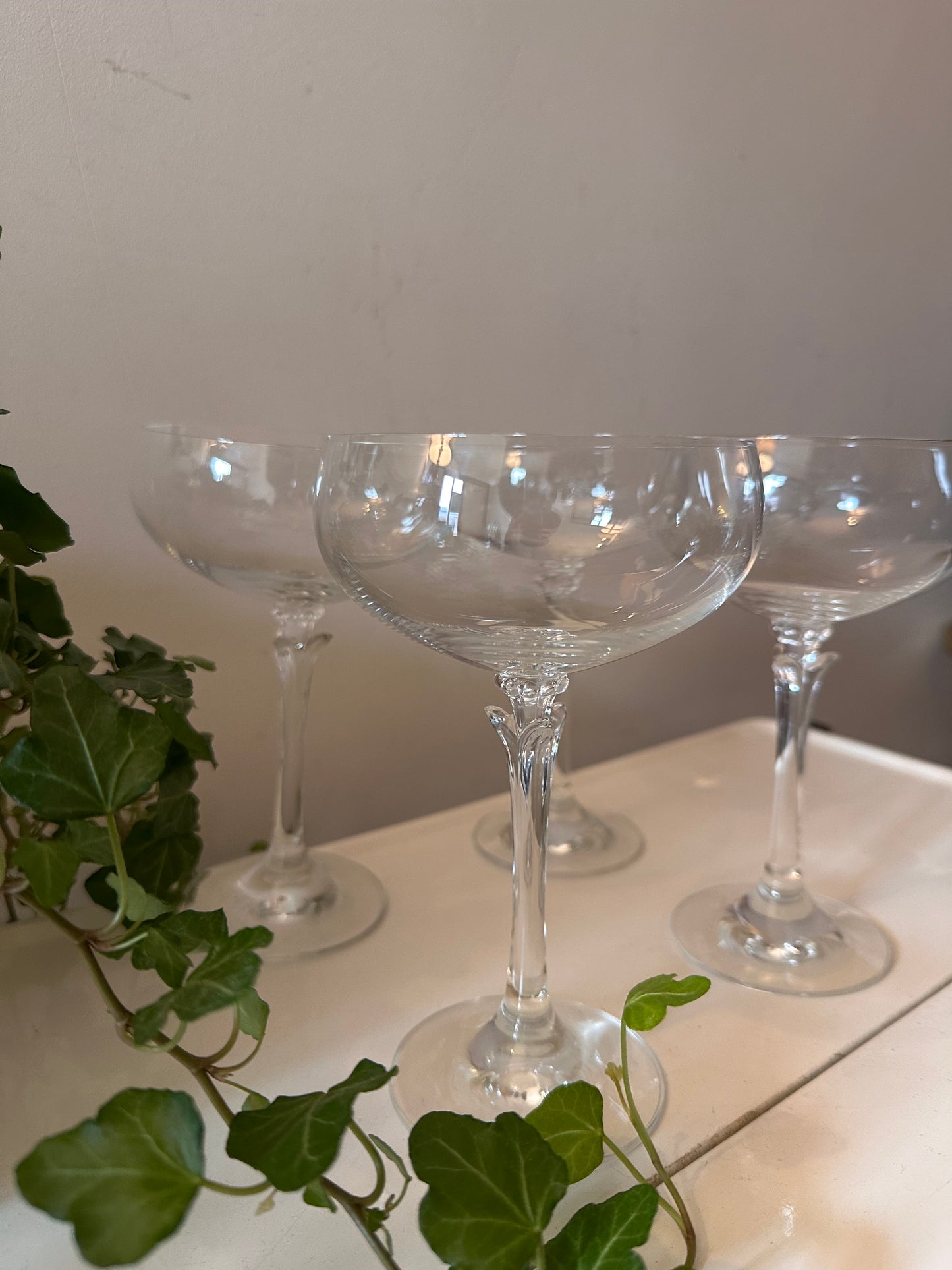 Set van 4 kristallen coupe champagne glazen