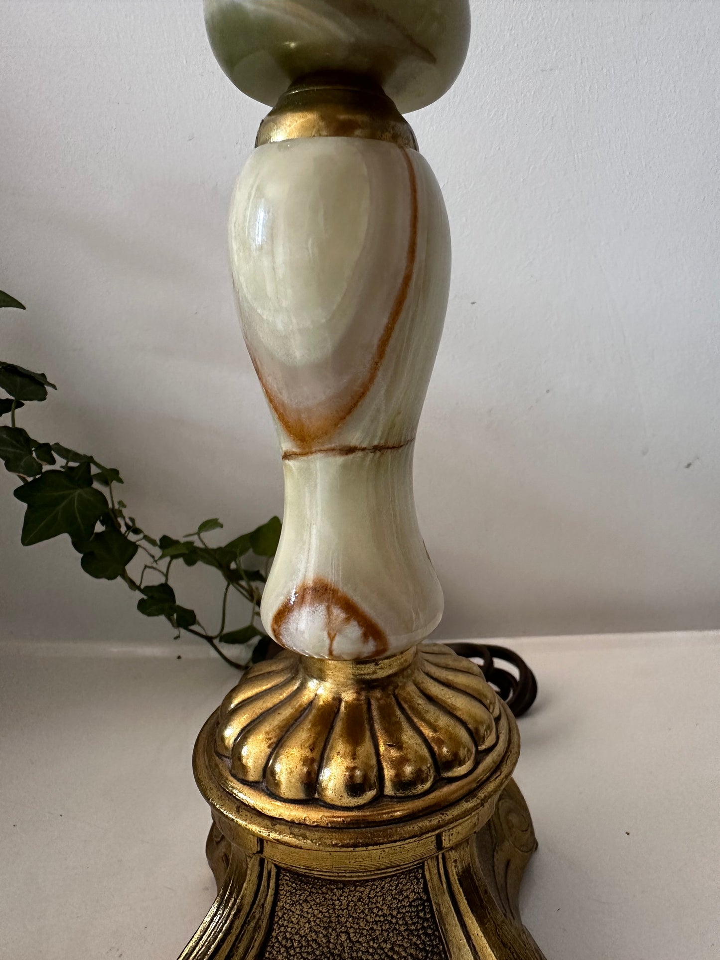 Marmer met messing vintage lamp