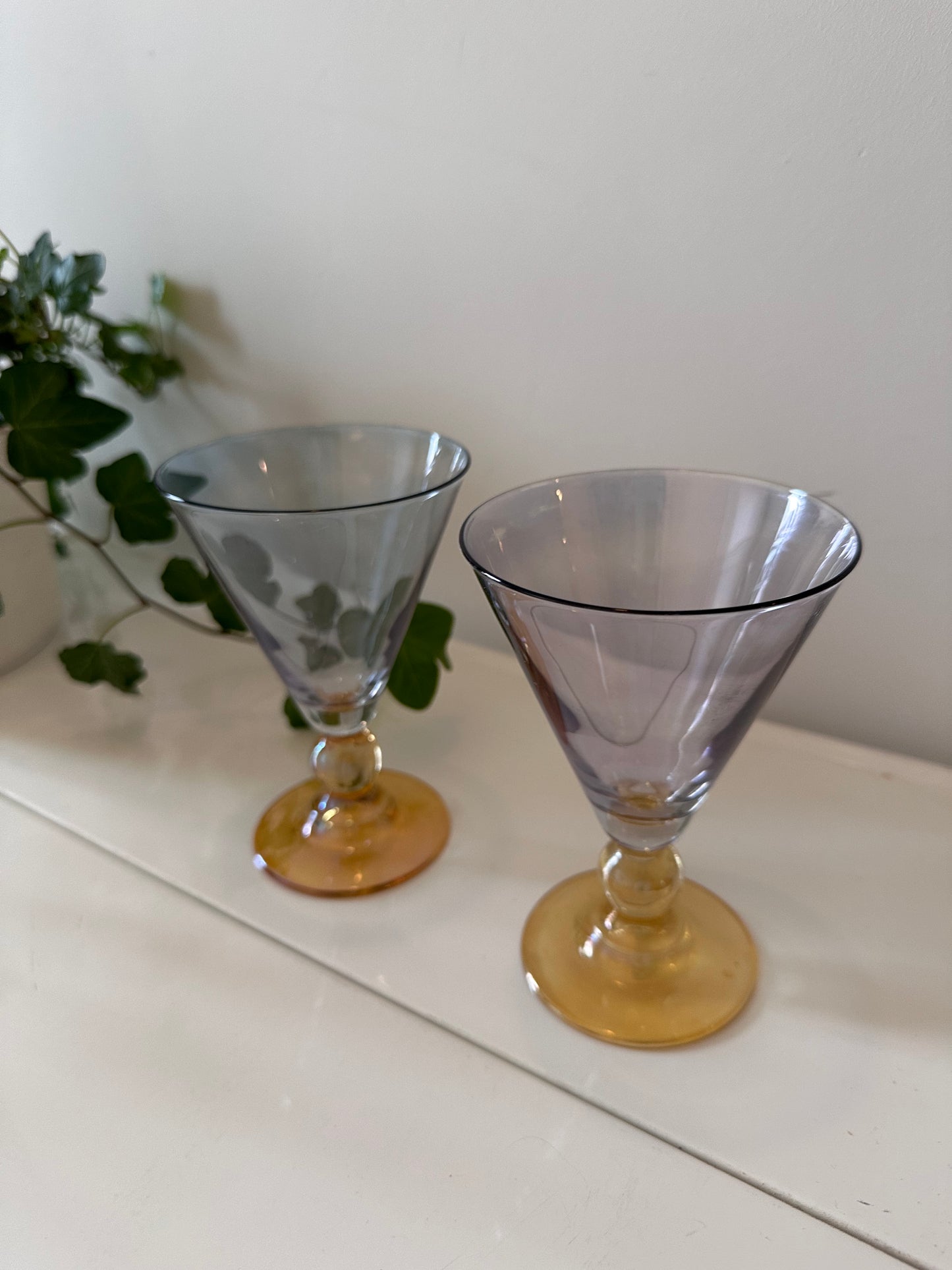 2 Cocktail glazen vintage