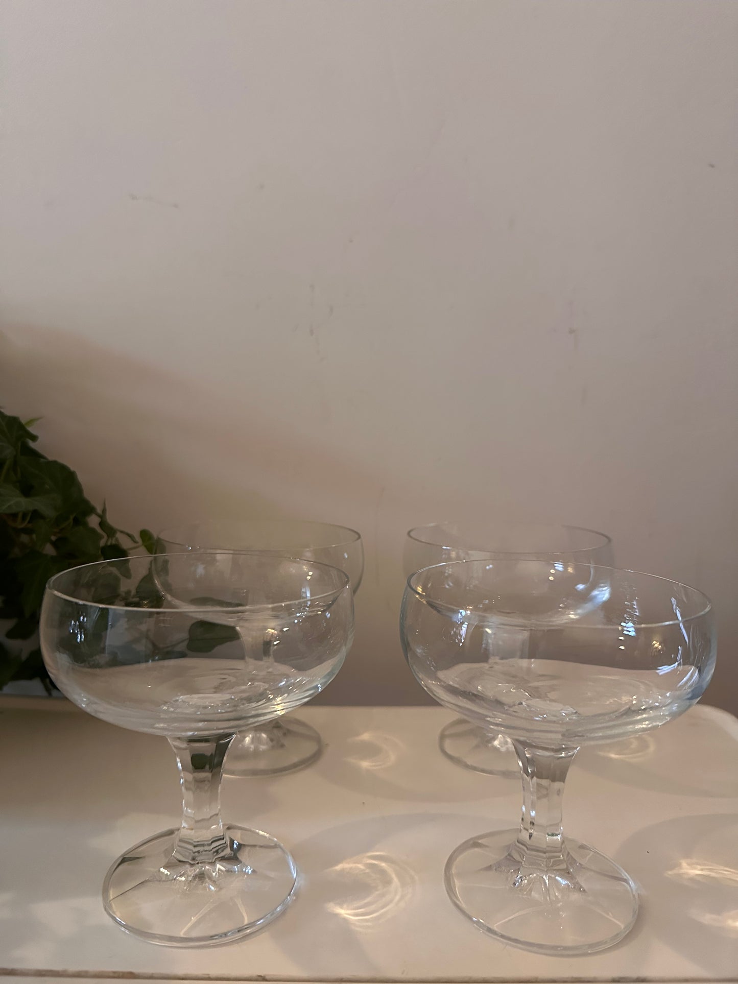 Set van 4 kristallen coupé champagne glazen