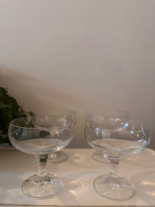 Set van 4 kristallen coupé champagne glazen