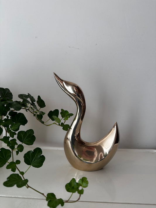 Vintage messing zwaan