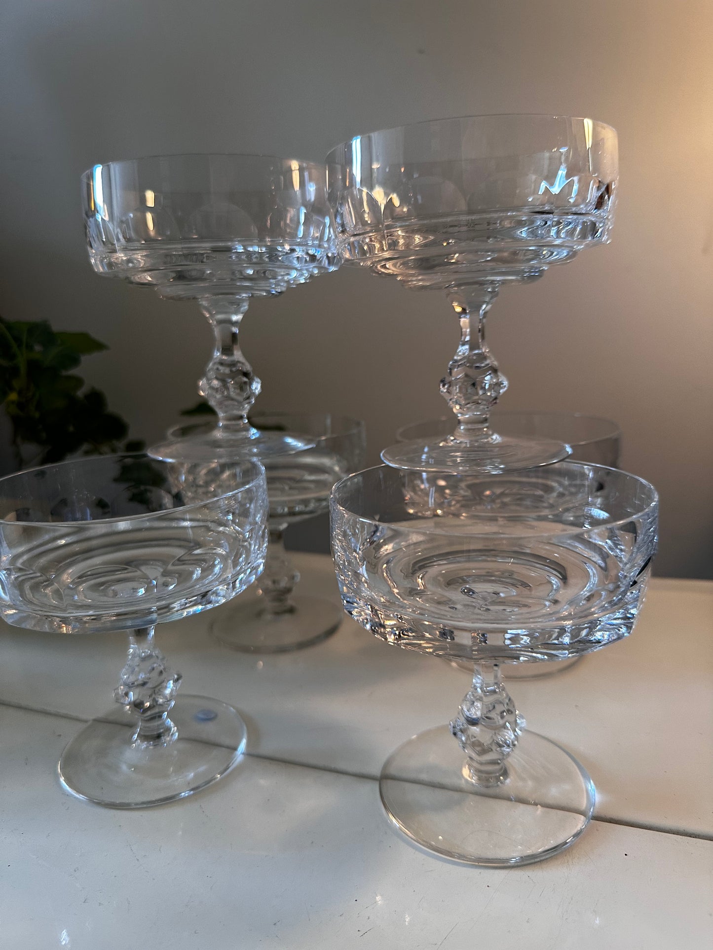 Set van 6 vintage coupe champagne glazen Q116