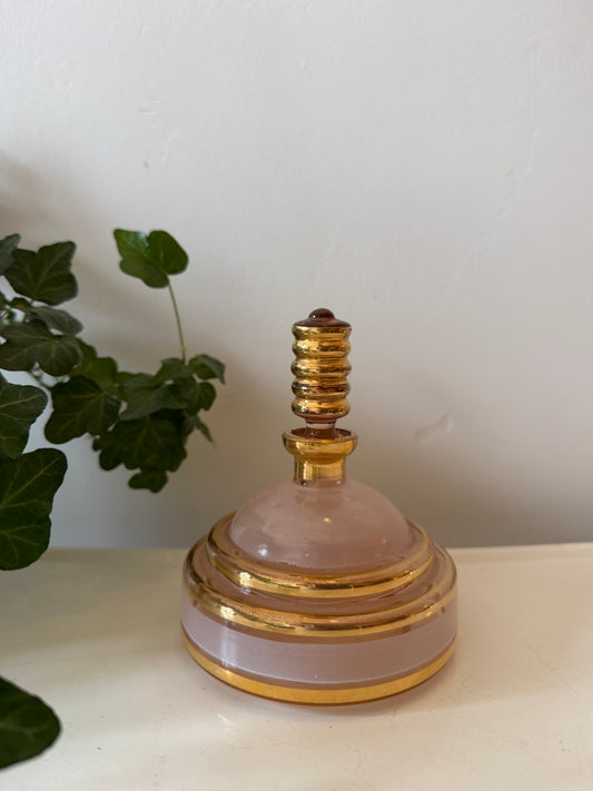 Parfumfles glas roze en goud kleurig