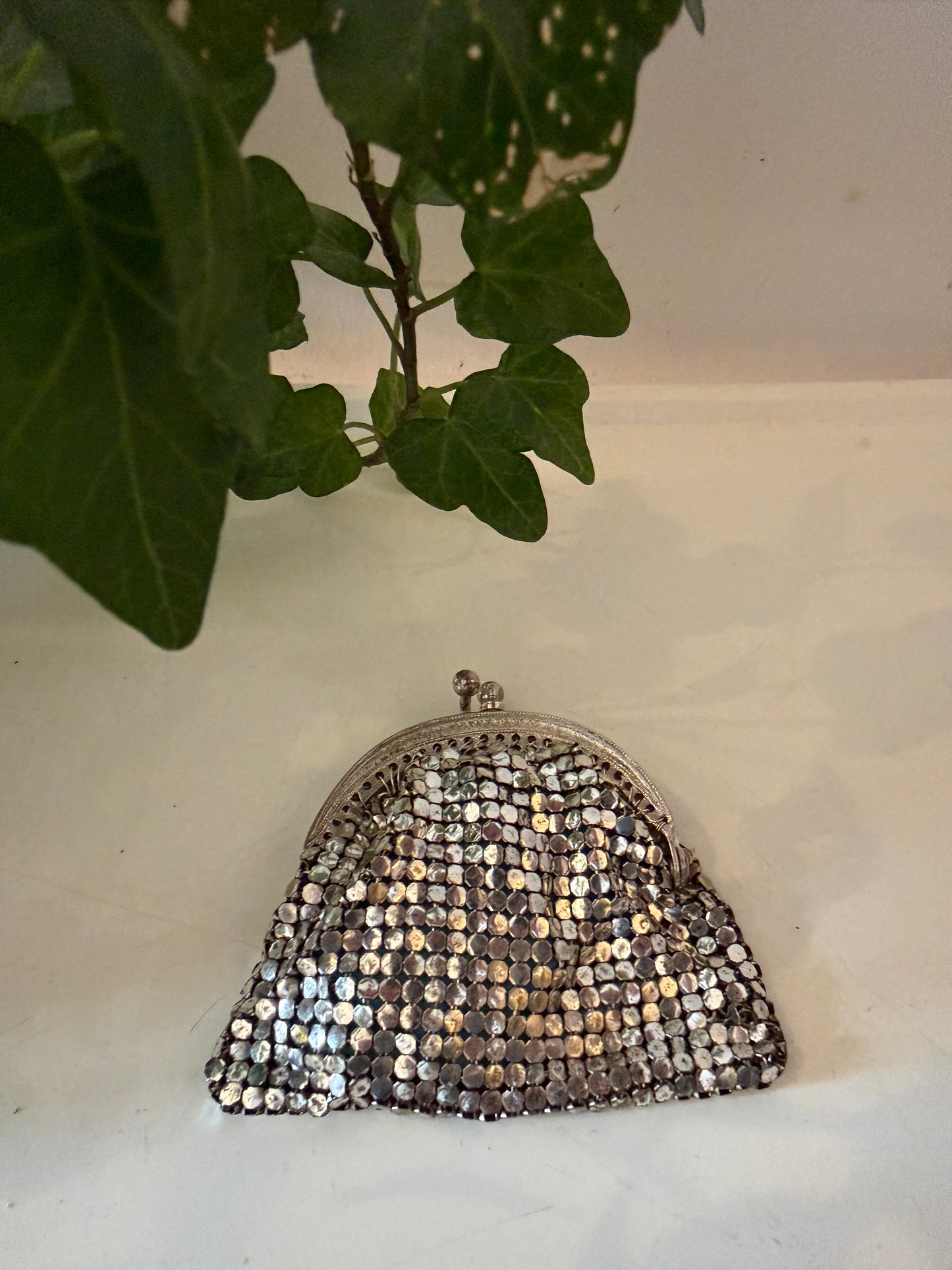Vintage metalen mesh portemonneetje