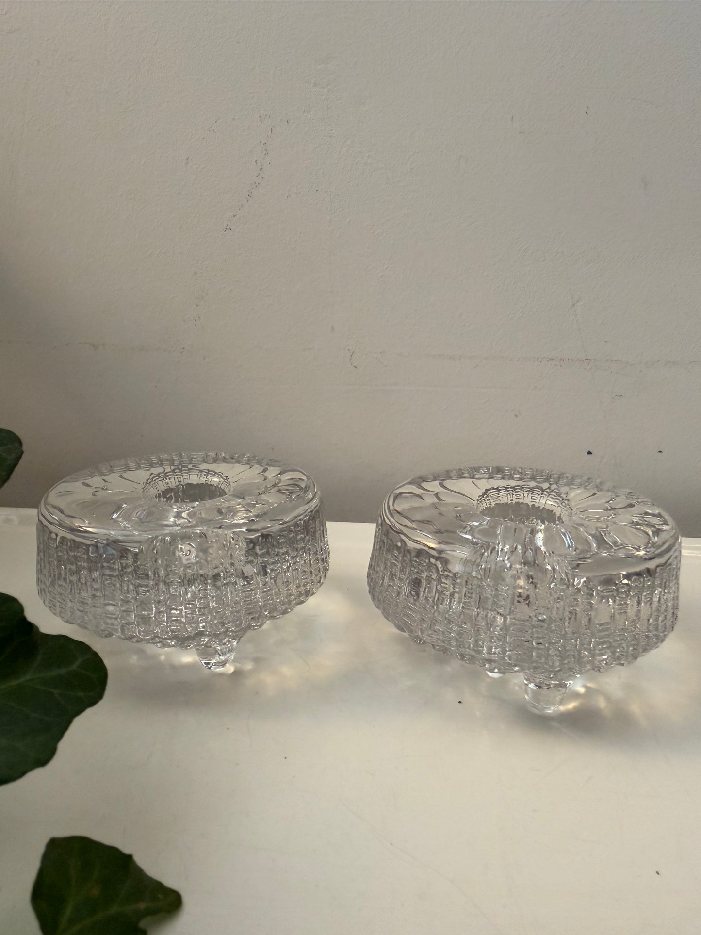Set van 2 Iittala glazen kandelaars Tapio Wirkkala
