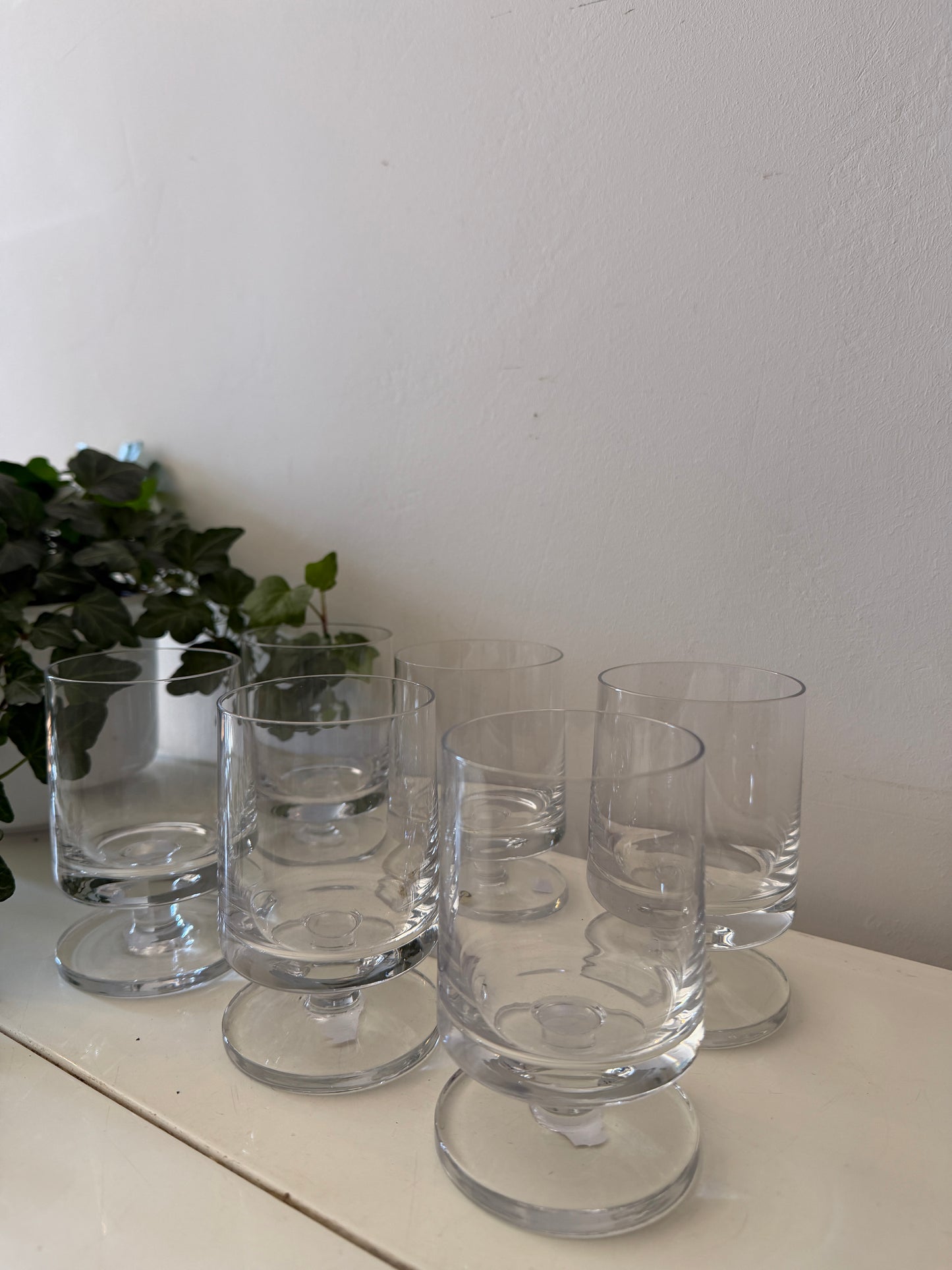 Set van 6 kristallen voetglazen Peill