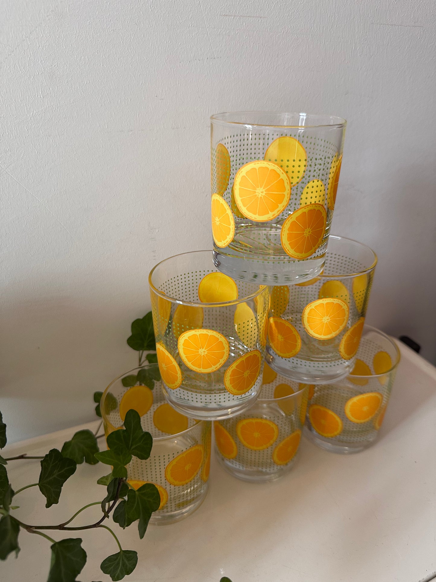 Retro waterglazen limonade glazen vintage