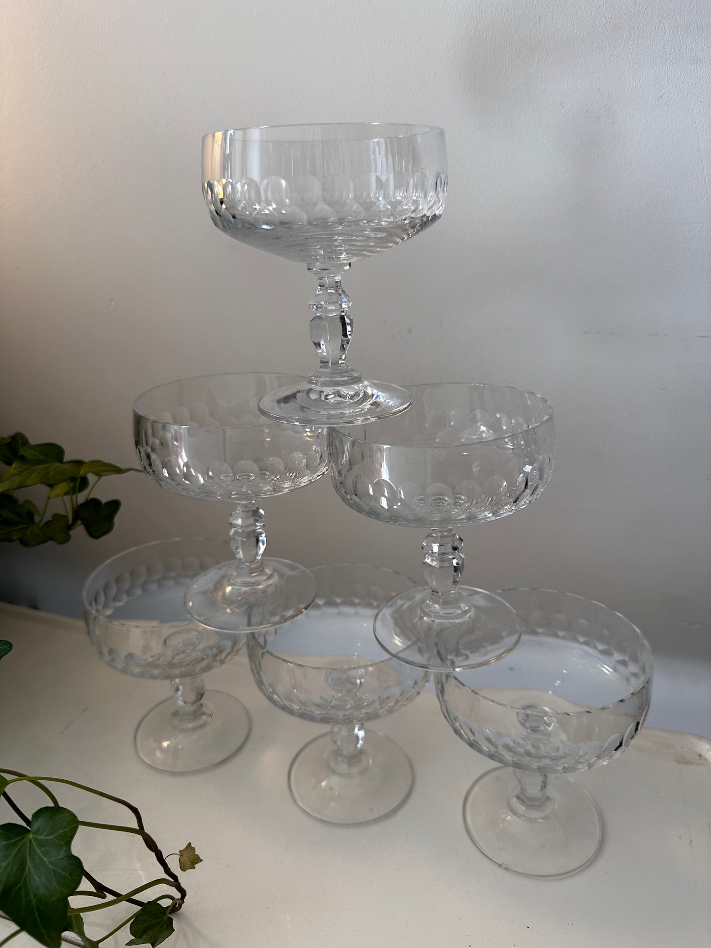 6 kristallen coupe champagne glazen