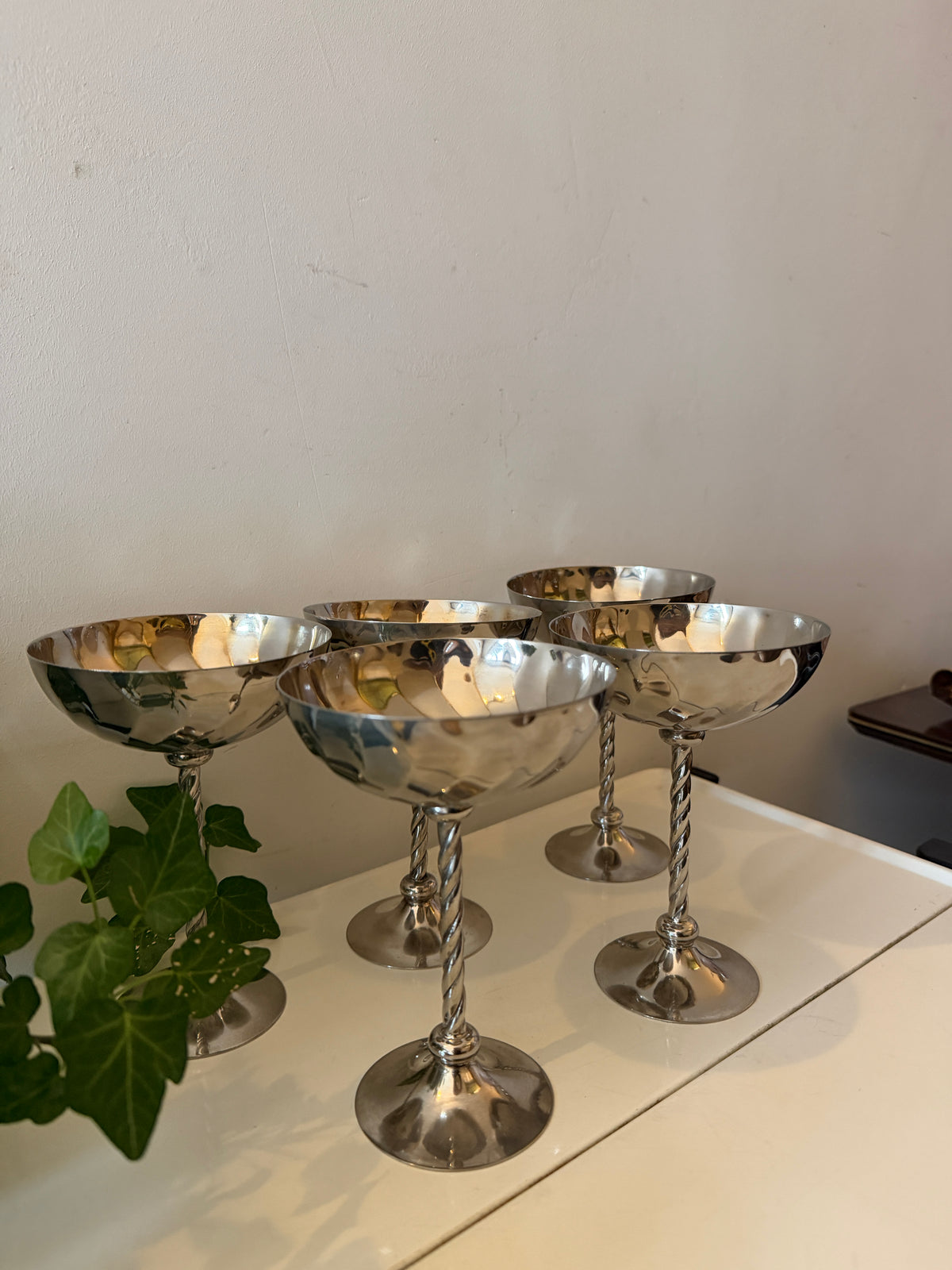 Set van 5 verzilverde coupés