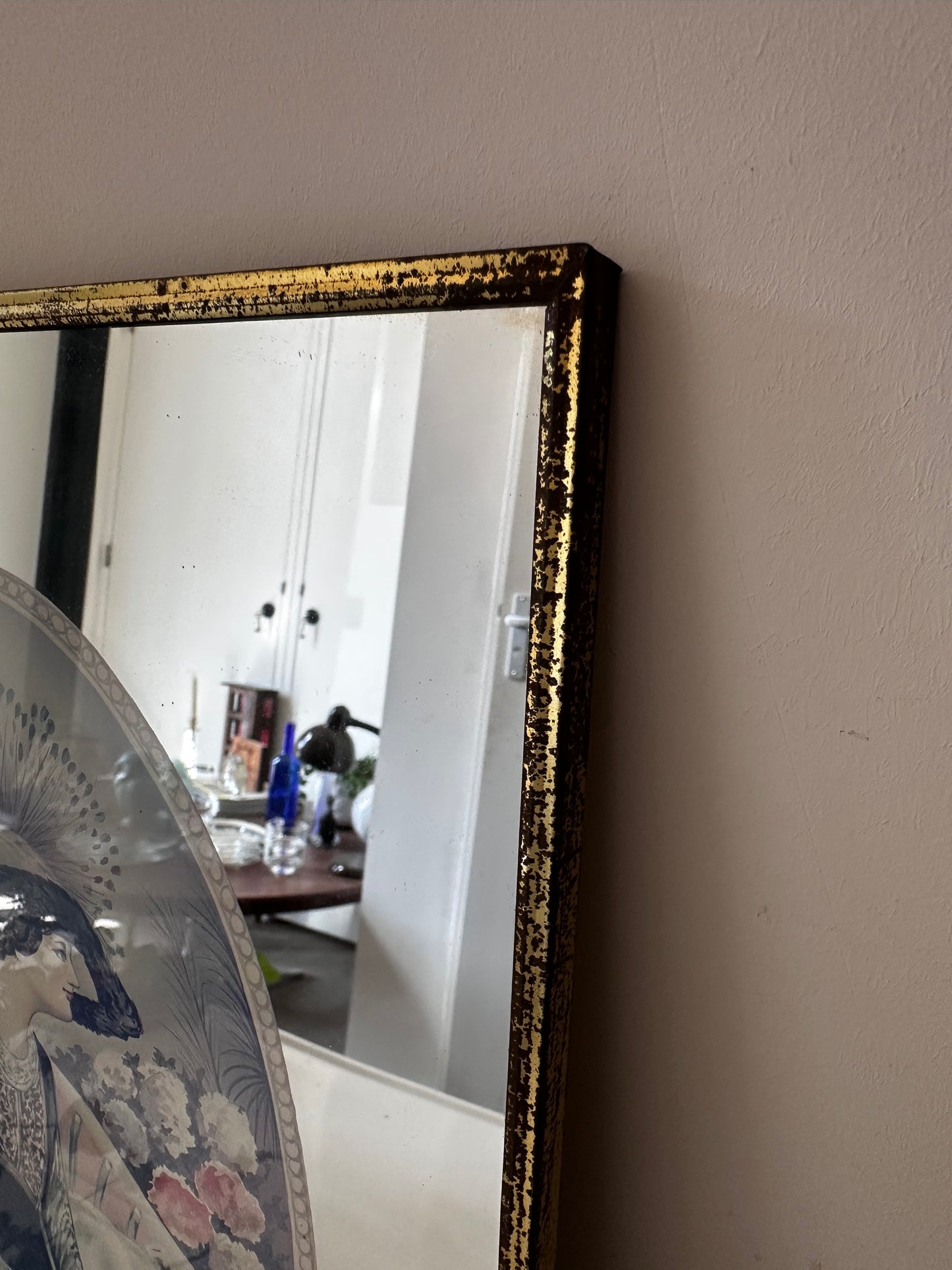 Art Nouveau spiegel met patina