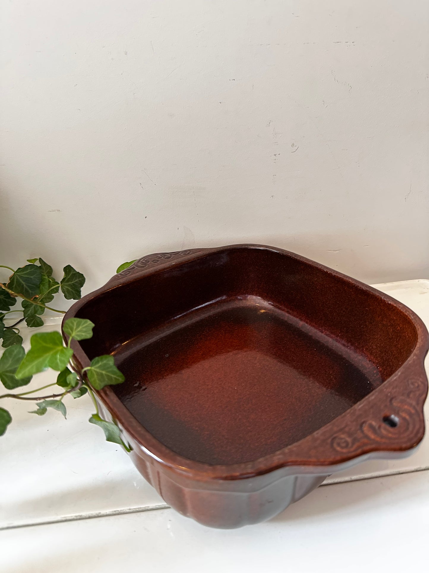 Jaren 70 keramieken ovenschaal