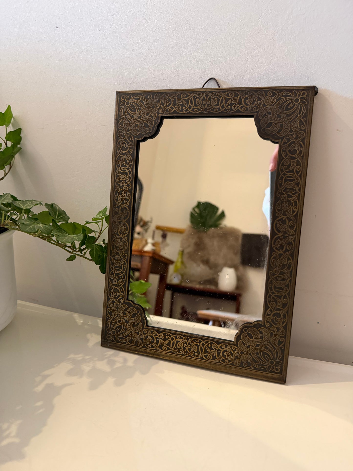 Spiegel met gegraveerde rand