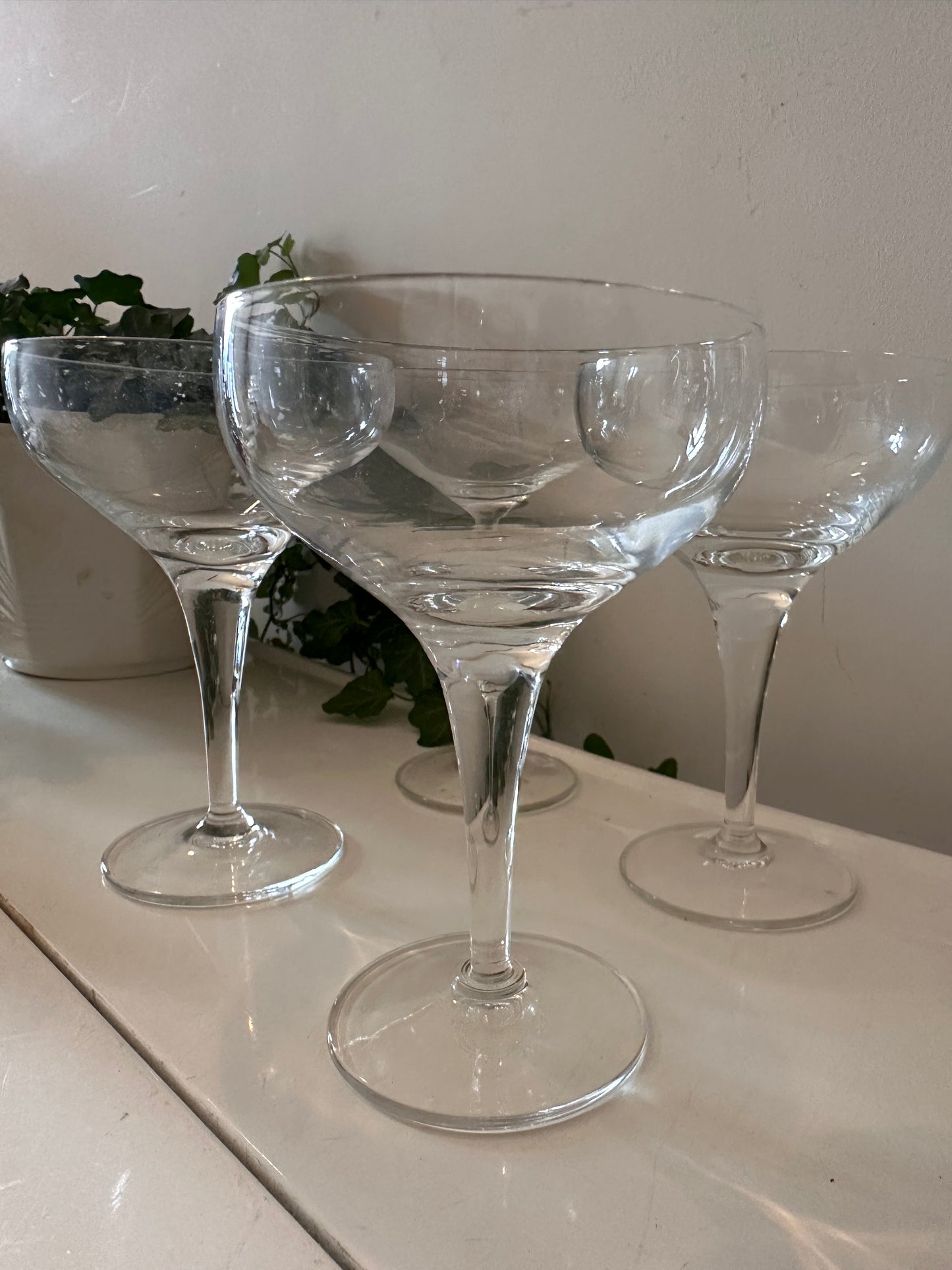 Set van 4 kristallen coupe champagne glazen