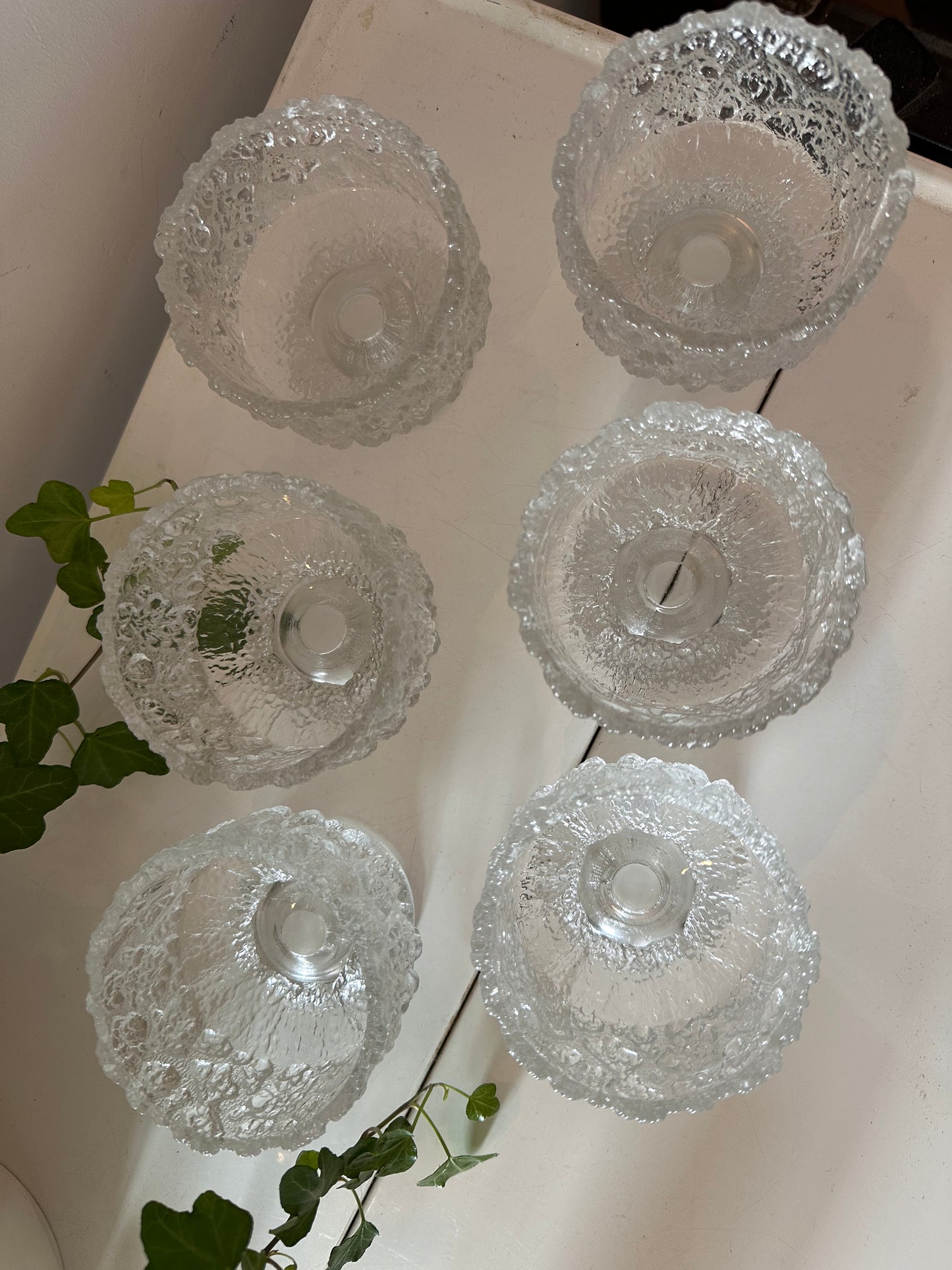 Set van 6 vintage glazen coupes