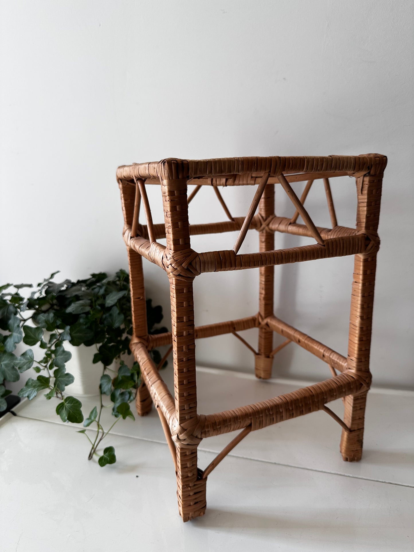 Rotan vintage plantentafeltje