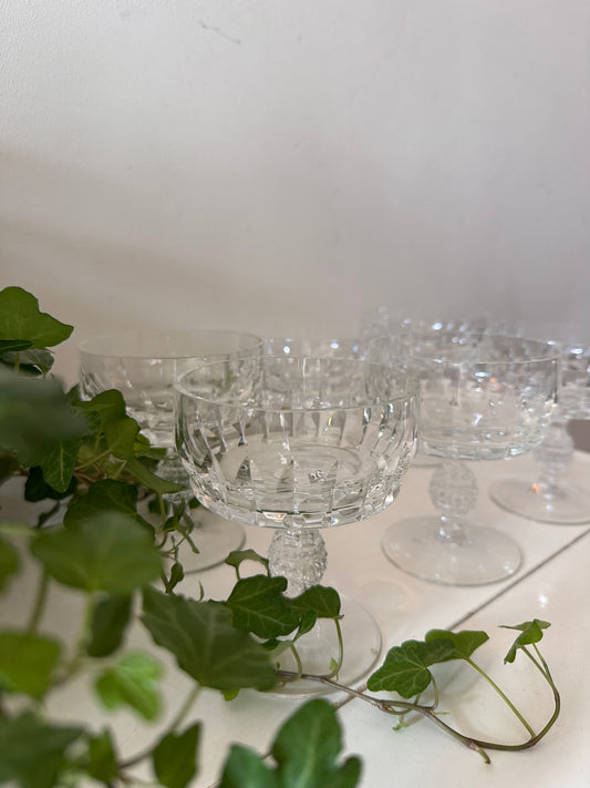 Set van 6 kristallen coupe champagne