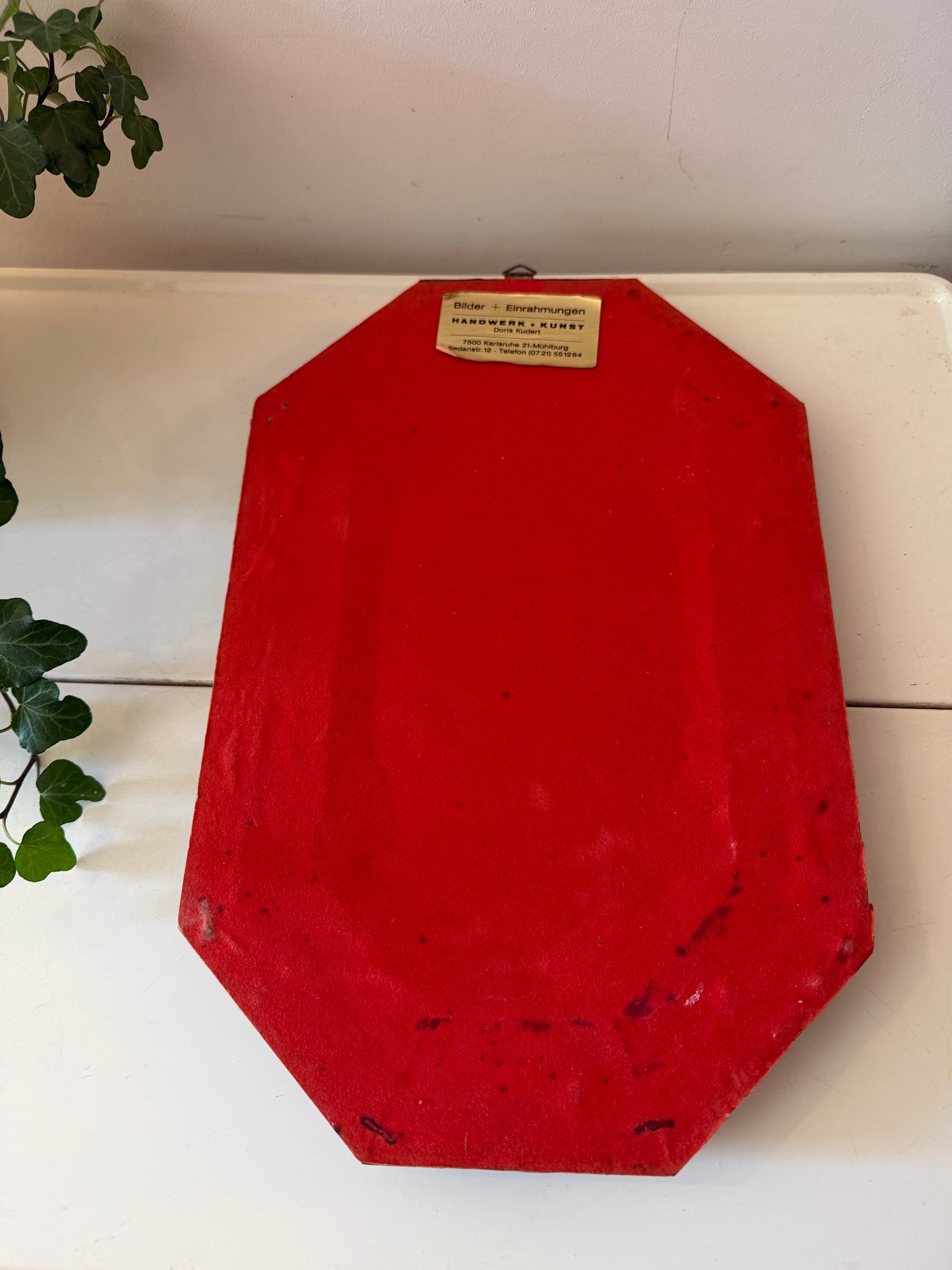Wandspiegel met acht kantige houten frame